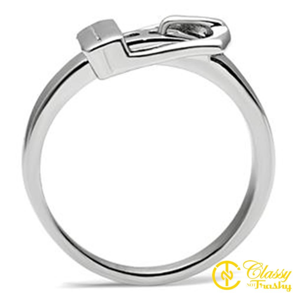 Women's Fashion Jewelry Ring - Premium Stainless Steel Belt Style Ring Size 8 for Women | Elegant Gift for Birthday, Anniversary & Everyday Wear