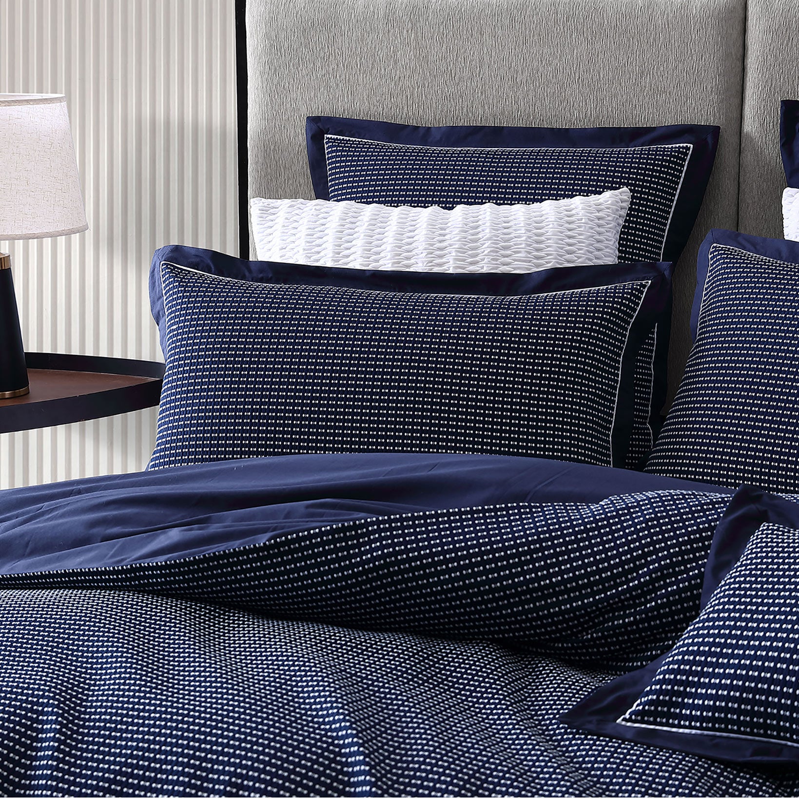 Everton Navy Quilt Cover Set - Premium 100% Cotton Bedding by Private Collection | Perfect for Master Bedroom, Guest Room & Dorm Decor