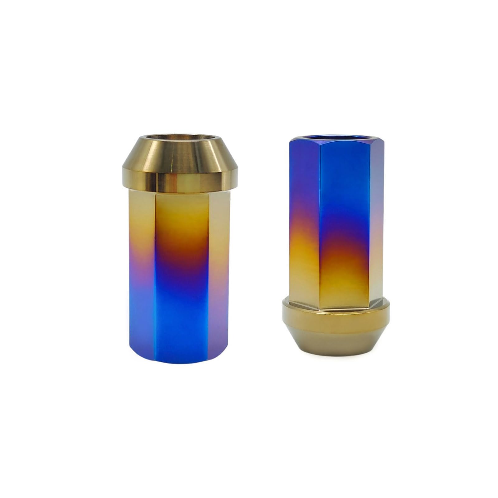 RISON 20PCS Titanium Open End Lug Nuts M12x1.25mm - Ultra Lightweight Burnt Blue Wheel Nuts for Racing Cars & Performance Vehicles | High-Strength Automotive Accessories for Track Days & Car Shows