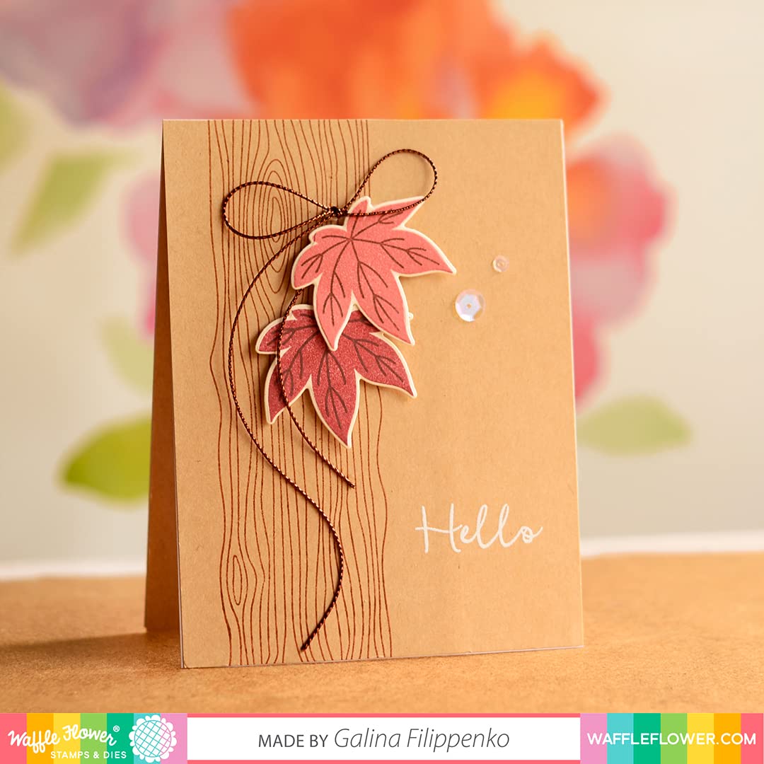 Waffle Flower Two-Step Leaves Matching Die Set for Card Making & Scrapbooking - Perfect for DIY Greeting Cards, Invitations, and Paper Crafts