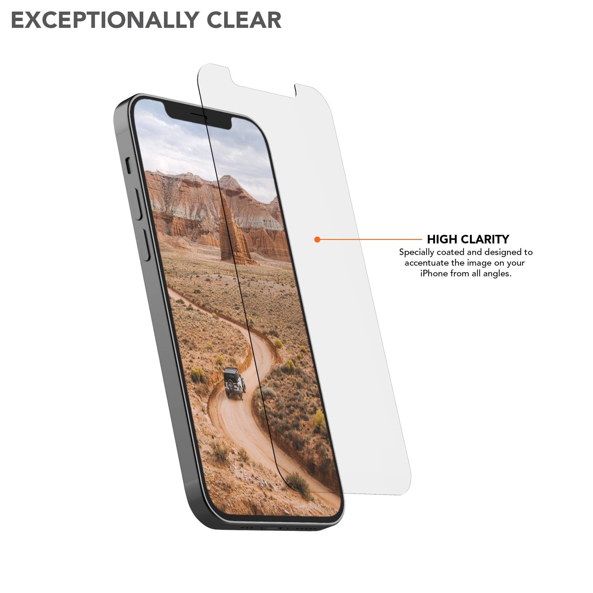 Rokform iPhone 12 Mini Screen Protector - Active Touch, Shatter Proof, HD Tempered Glass, Case Friendly, 2 Pack (Clear) - Perfect for Outdoor Adventures and Daily Use