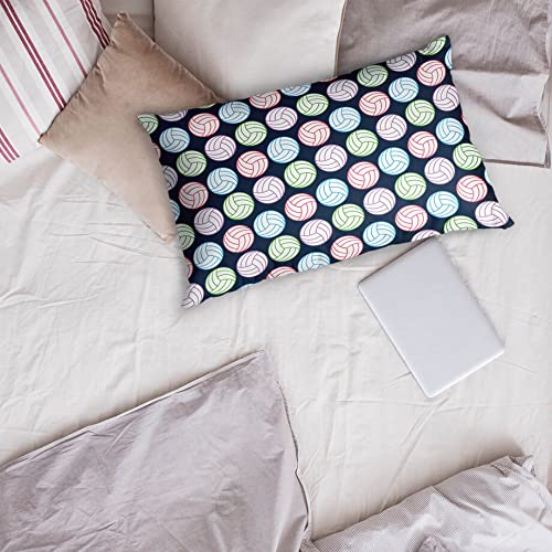 Volleyball Pattern Pillowcase - Soft Cotton Volleyball Themed Pillow Cover for Sports Lovers - Perfect for Bedroom Decor, Dorm Room, Game Day & Volleyball Fan Gifts