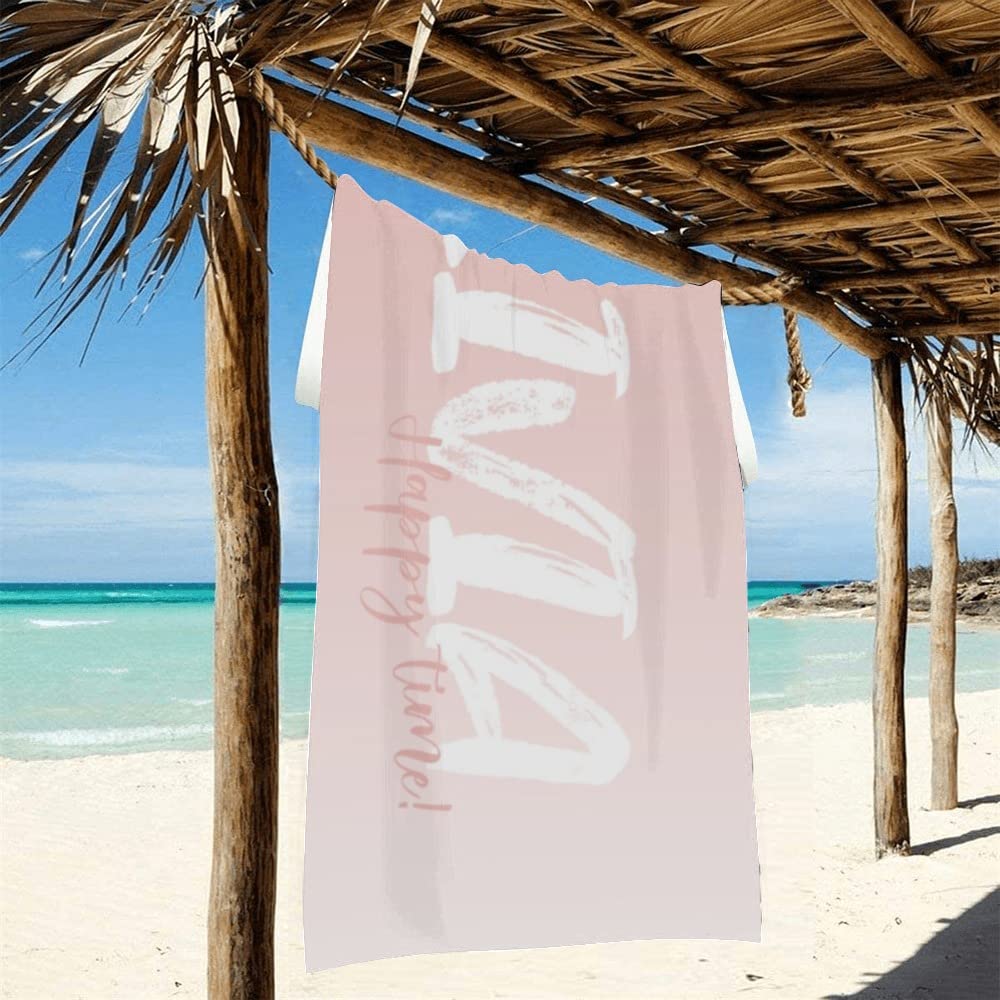 Custom Personalized Beach Towel with Name - Soft Bath & Pool Towel for Women, Men, Kids, Boys & Girls | Perfect Summer Gift for Vacation, Swimming, Beach Trips & Outdoor Activities
