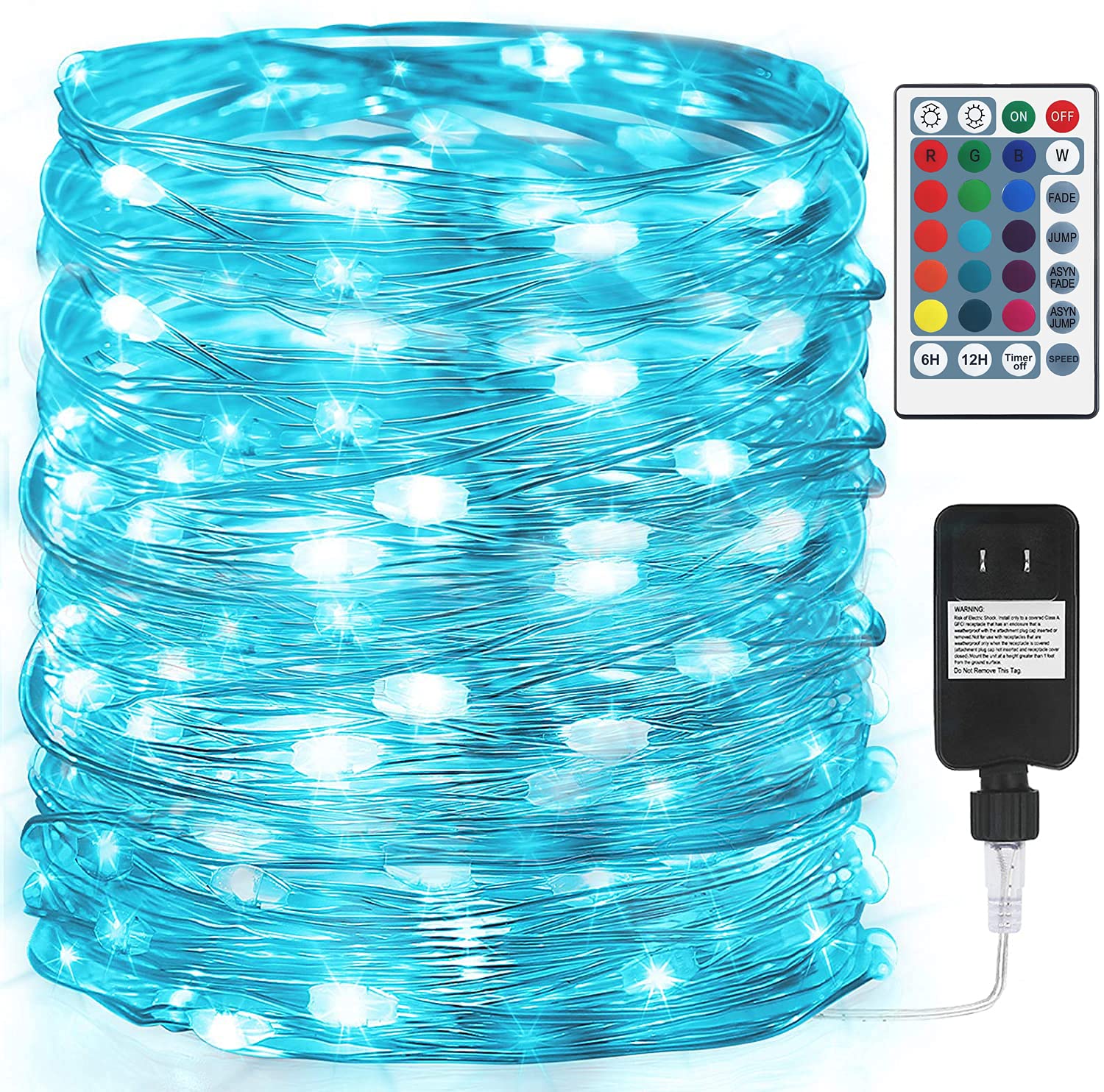 GDEALER 66FT 200 LED Waterproof Outdoor String Lights - Remote Control, 16 Colors, 4 Lighting Modes for Bedroom, Wedding, Patio, Christmas Decor & Party Decorations | Perfect for Indoor & Outdoor Holiday, Garden, and Craft Projects