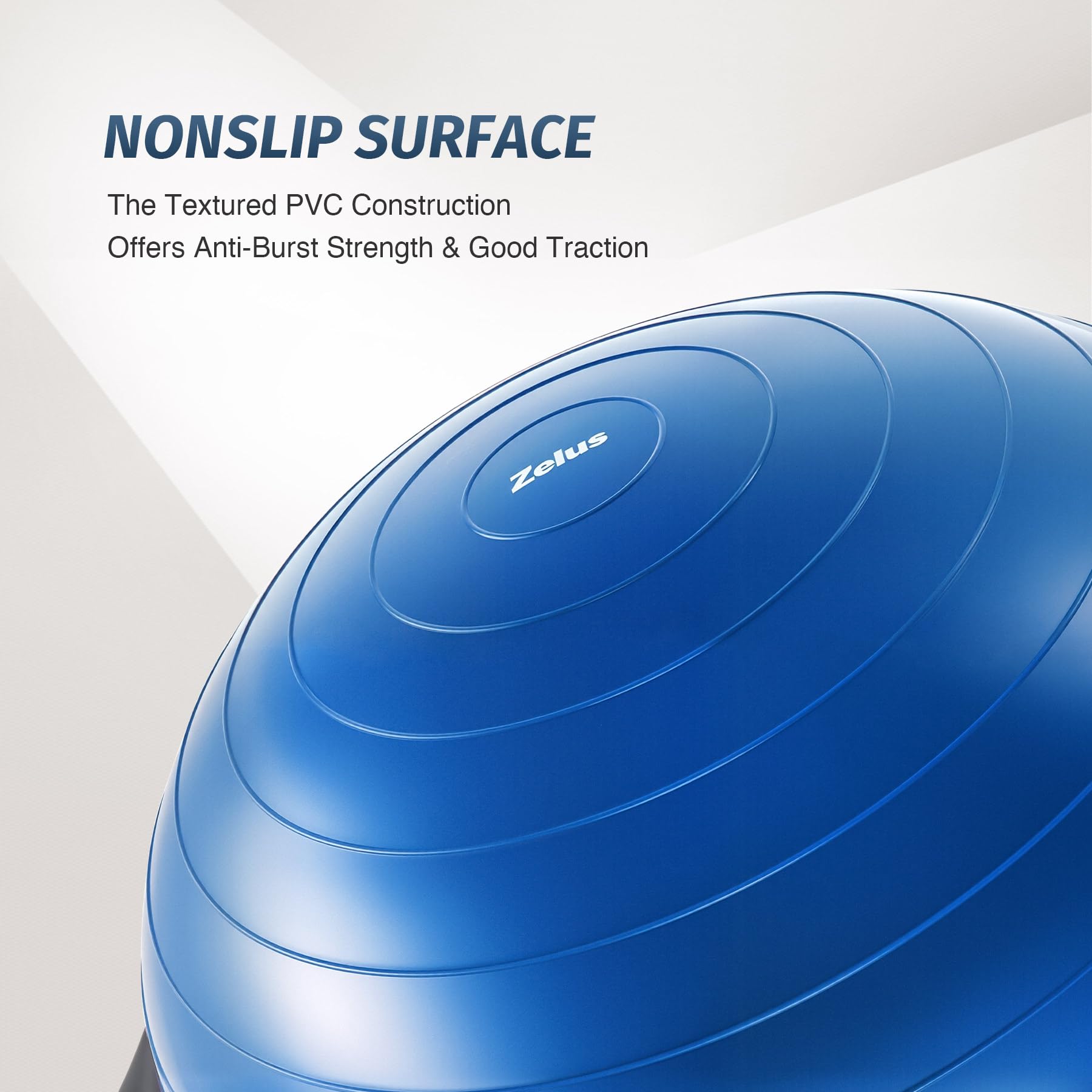 ZELUS 25 Inch Balance Ball - 660lb Capacity Inflatable Half Exercise Ball with Non-Slip Base | Wobble Board Balance Trainer for Core Strength & Stability | Includes 2 Resistance Bands, Pump & Extra Ball | Perfect for Yoga, Pilates, Home Gym & Physical Therapy Workouts