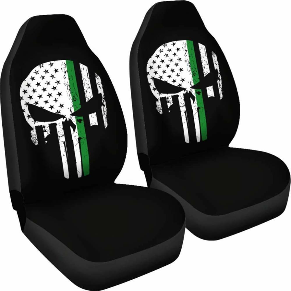Punisher Skull USA Flag Car Seat Covers - Durable & Stylish for Trucks, SUVs & Jeeps - Perfect for Military & Patriotic Enthusiasts
