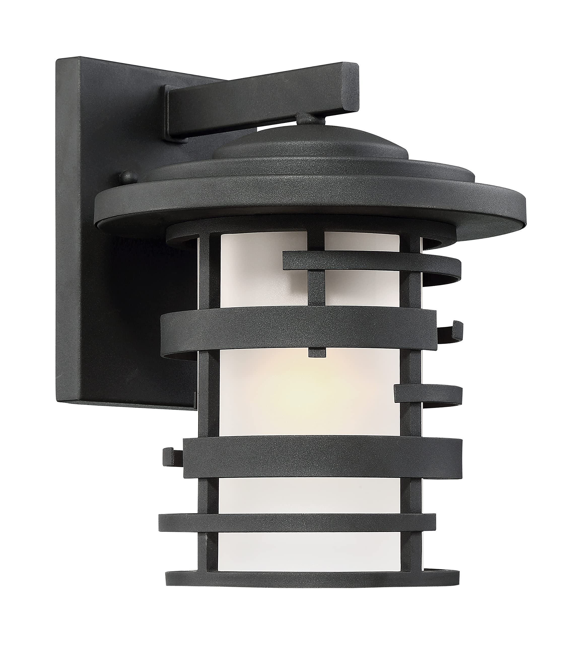 Nuvo 60/6402 Black Medium Wall Lantern - Outdoor Porch Light Fixture for Patio, Garden, and Entryway Lighting