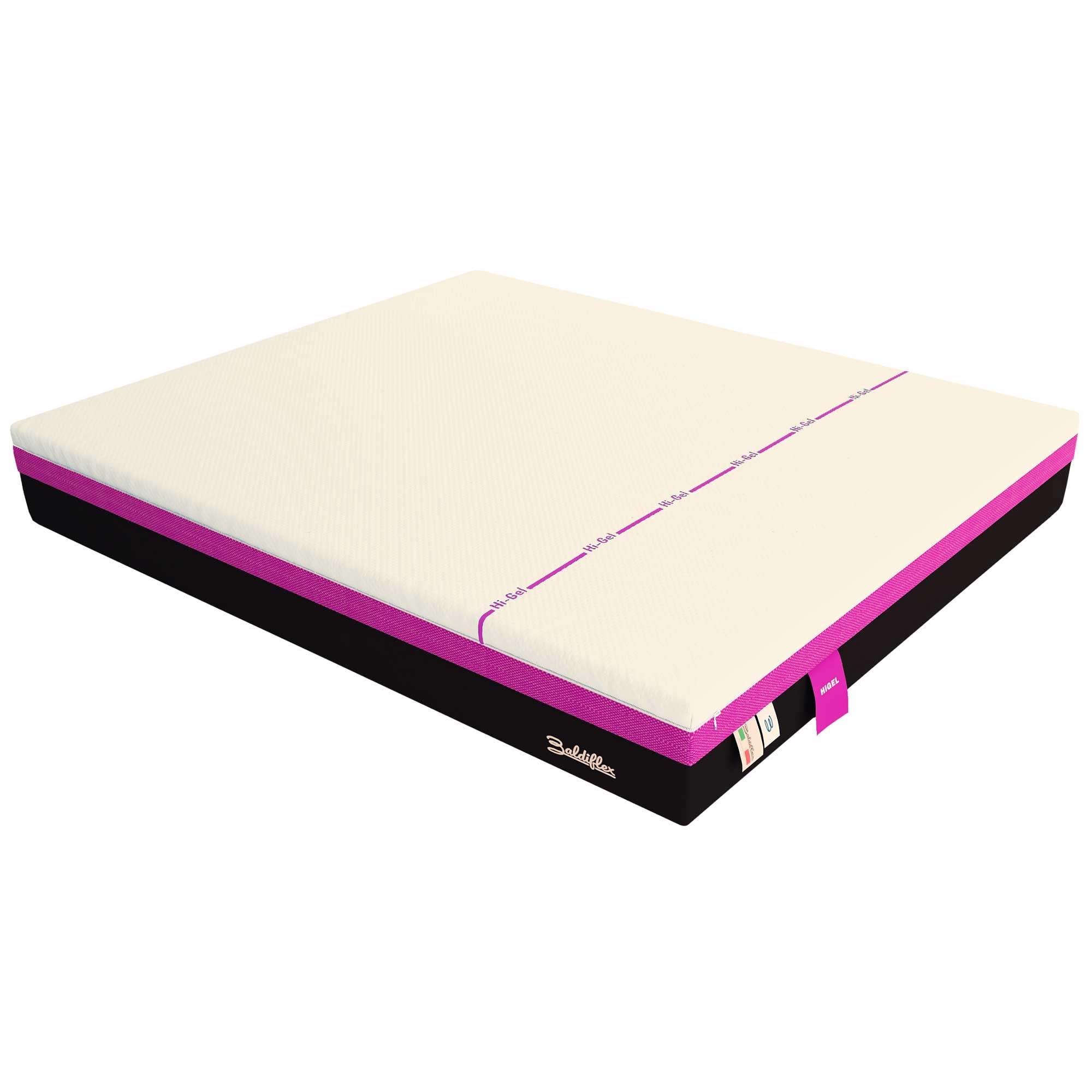 Baldiflex HiGel Memory Foam Mattress - Single Size (80x190x25cm) Viscoelastic Gel Mattress for Pressure Relief & Back Support - Perfect for Small Bedrooms, Guest Beds & Dorm Rooms
