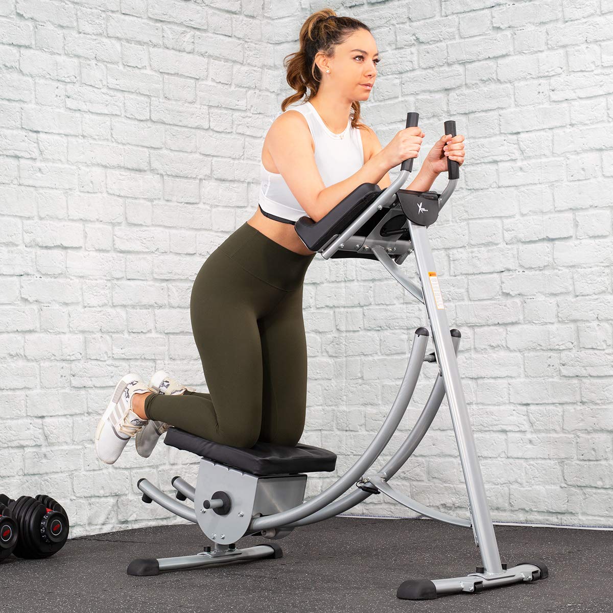 XtremepowerUS Ab Machine - Abdominal Workout Equipment for Core Strength, Home Gym Fitness, Silver/Black - Perfect for Home Workouts & Toning Abs