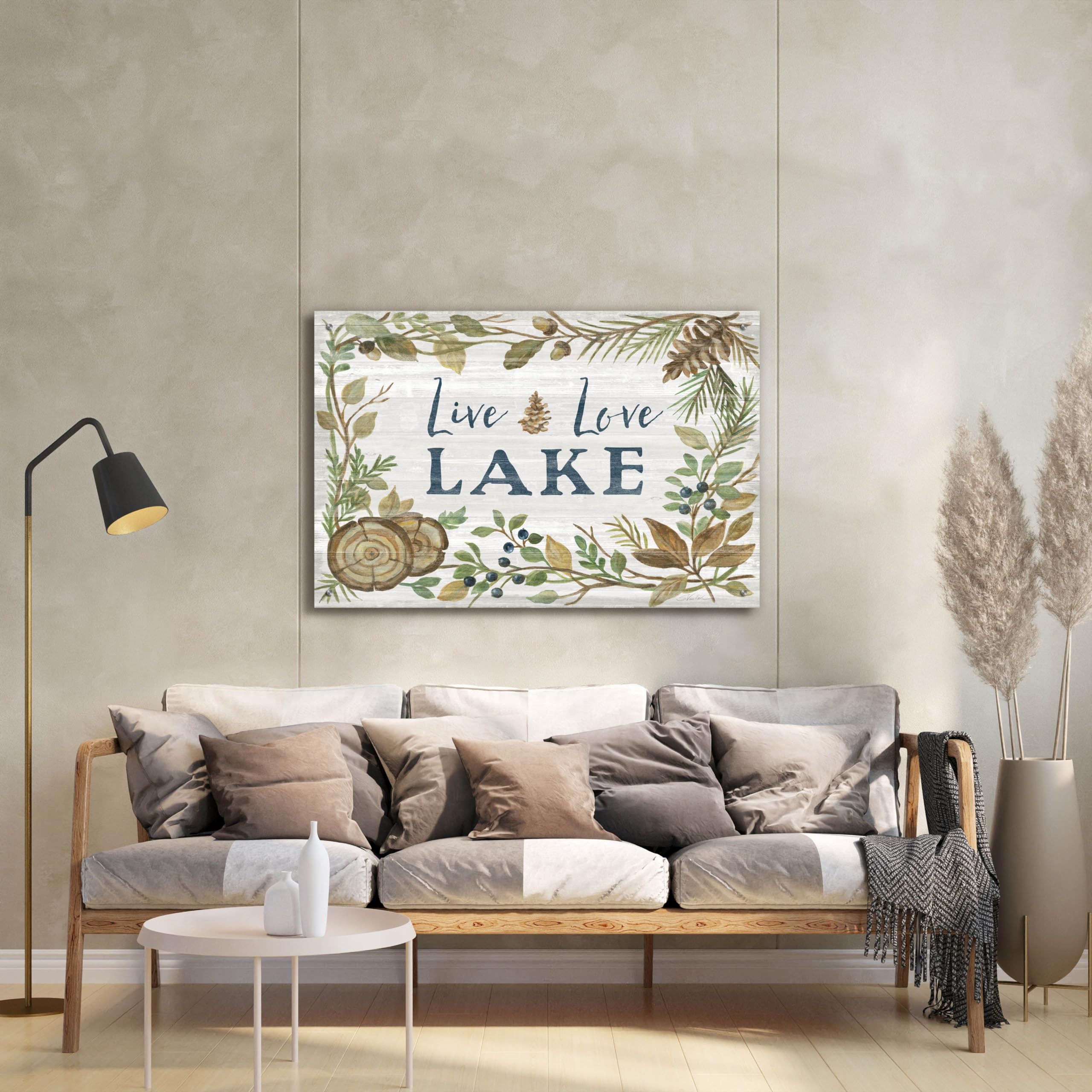 Silvia Vassileva Lakeside Retreat III Acrylic Glass Wall Art - 36x24 Inches Modern Abstract Painting for Living Room, Bedroom & Office Decor