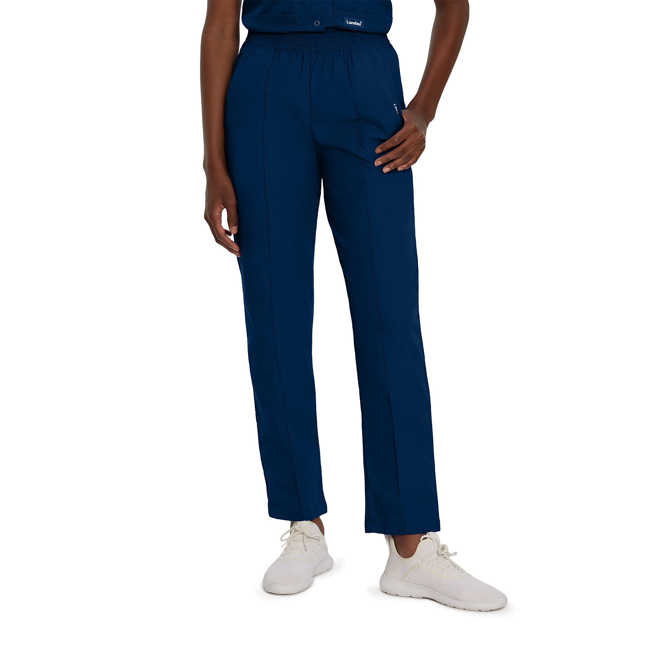 Landau Essentials Women's Relaxed Fit 2-Pocket Elastic Scrub Pants 8320 - Comfortable Medical Workwear for Nurses & Healthcare Professionals