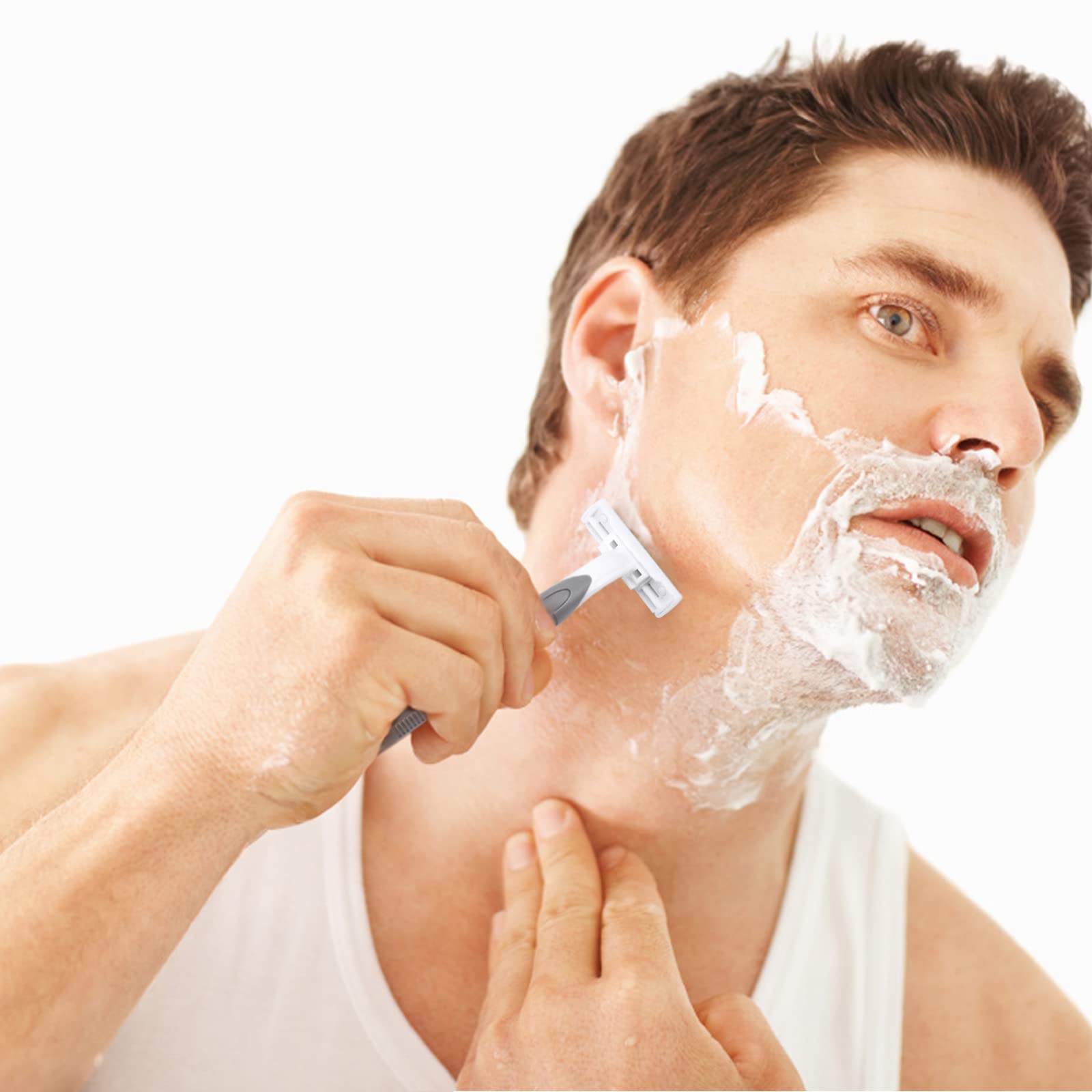 Bulk Pack of 60 Disposable Razors - Twin Blade Individually Wrapped Shaving Razors with Shaving Cream & Clear Cap - Perfect for Travel, Hotels, Shelters & Charity Donations - Smooth Shaving for Men & Women