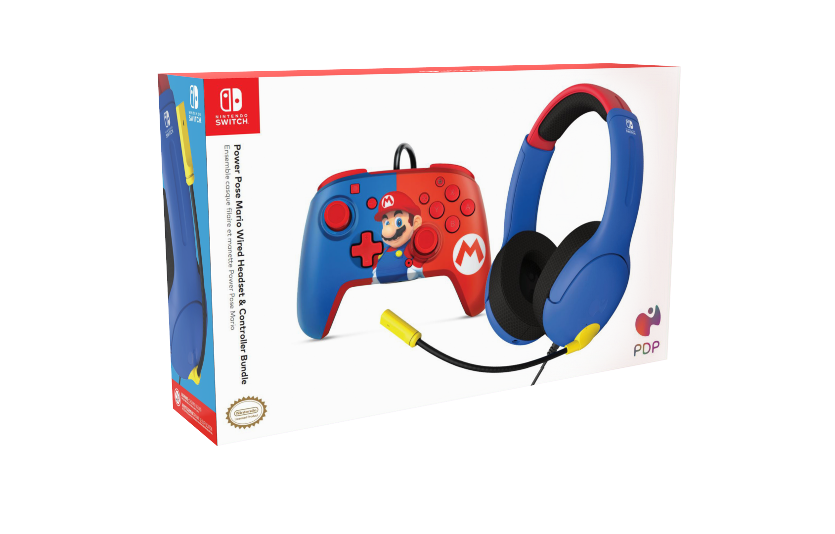 Nintendo Switch AIRLITE Wired Gaming Headset & REMATCH Wired Controller Bundle - Premium Denim Dash Design for Enhanced Gameplay - Perfect for Multiplayer, Travel, and Home Entertainment