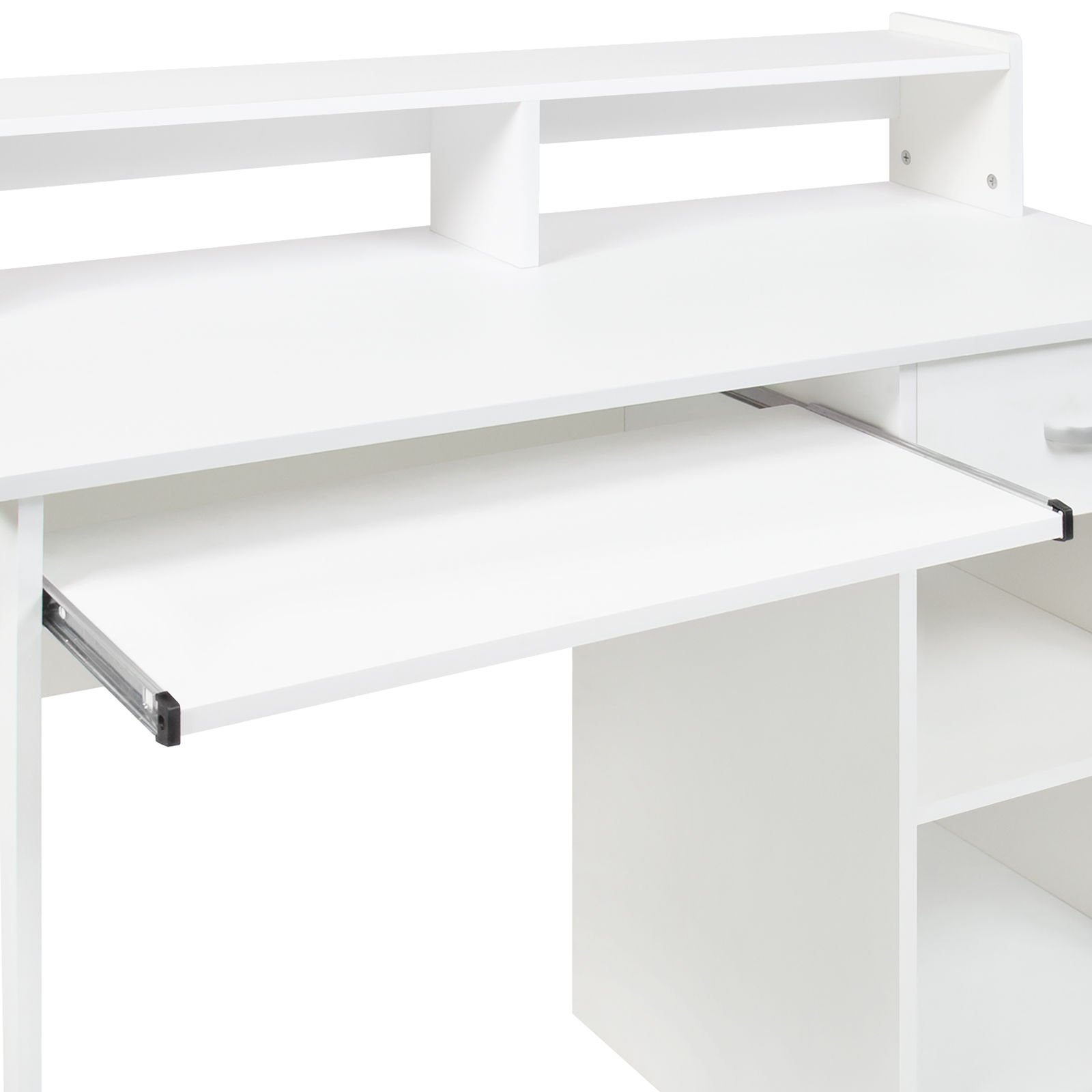 Ergonomic Computer Desk for Home Office - Adjustable Laptop Workstation with Storage Shelf, Study Desk for College Students (White) - Perfect for Small Spaces & Remote Work Setup