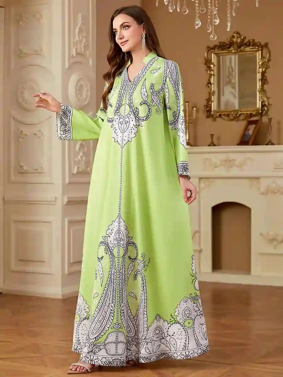 Urgarment Elegant Beaded Mukhawar Eid Caftan Dress #254268 - Perfect for Eid Celebrations, Weddings & Special Occasions