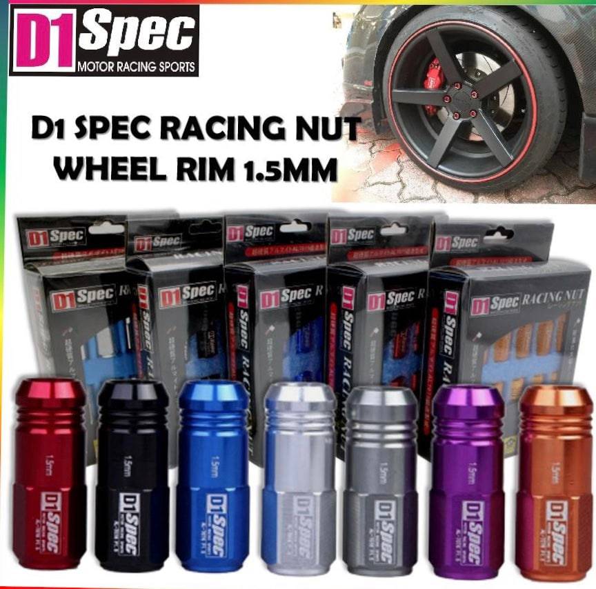 D1 SPEC Racing Wheel Lug Nuts - 20 Piece Set (M12x1.5 & M12x1.25) - High Performance Aluminum Alloy for Track & Street Cars - Perfect for Drifting, Racing & Custom Builds