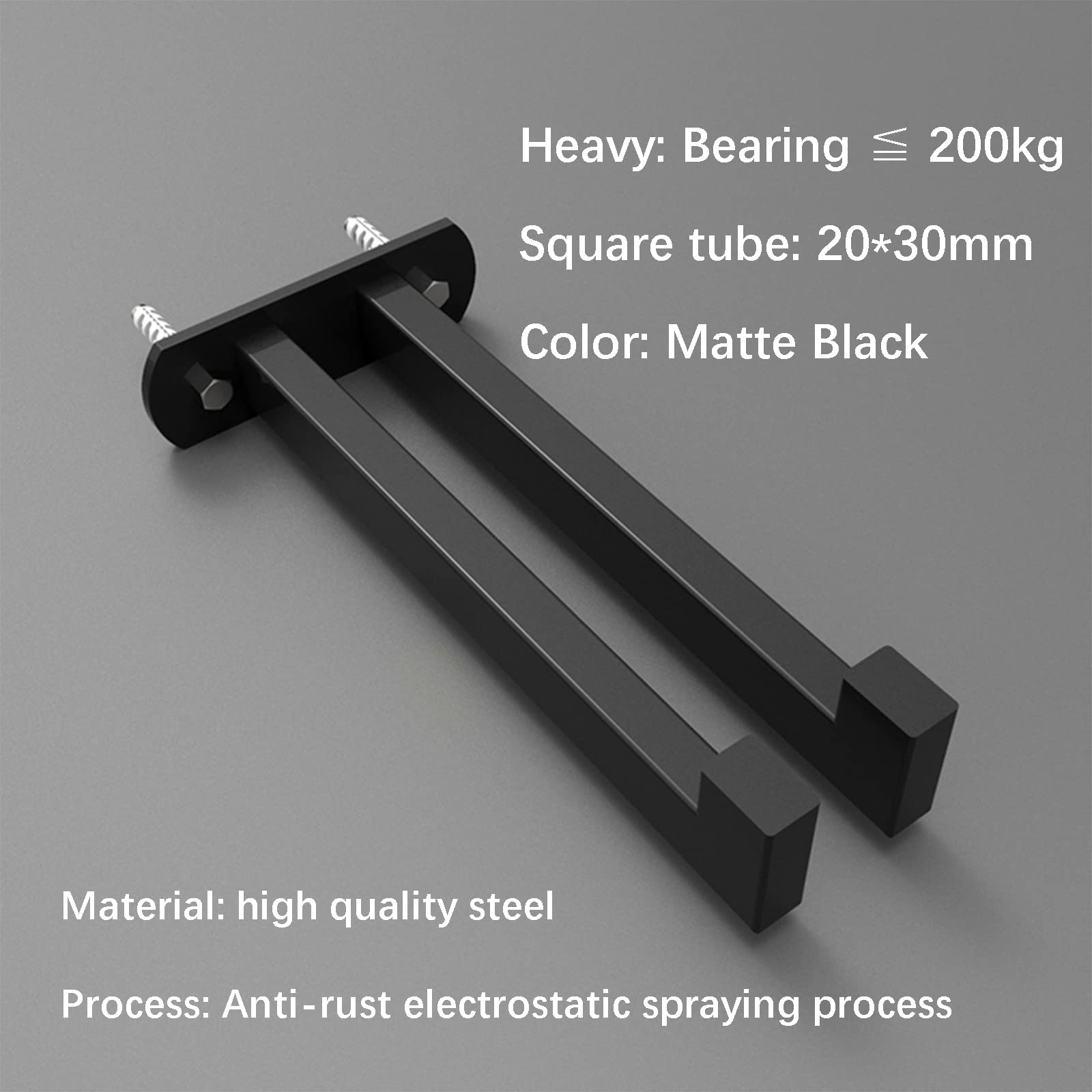 Vertical Barbell Holder Wall Mount - Stainless Steel Olympic Bar Storage Rack for Home Gym Organization | Space-Saving Weight Bar Rack in Matte Black | Perfect for Garage, Basement & Home Workout Spaces