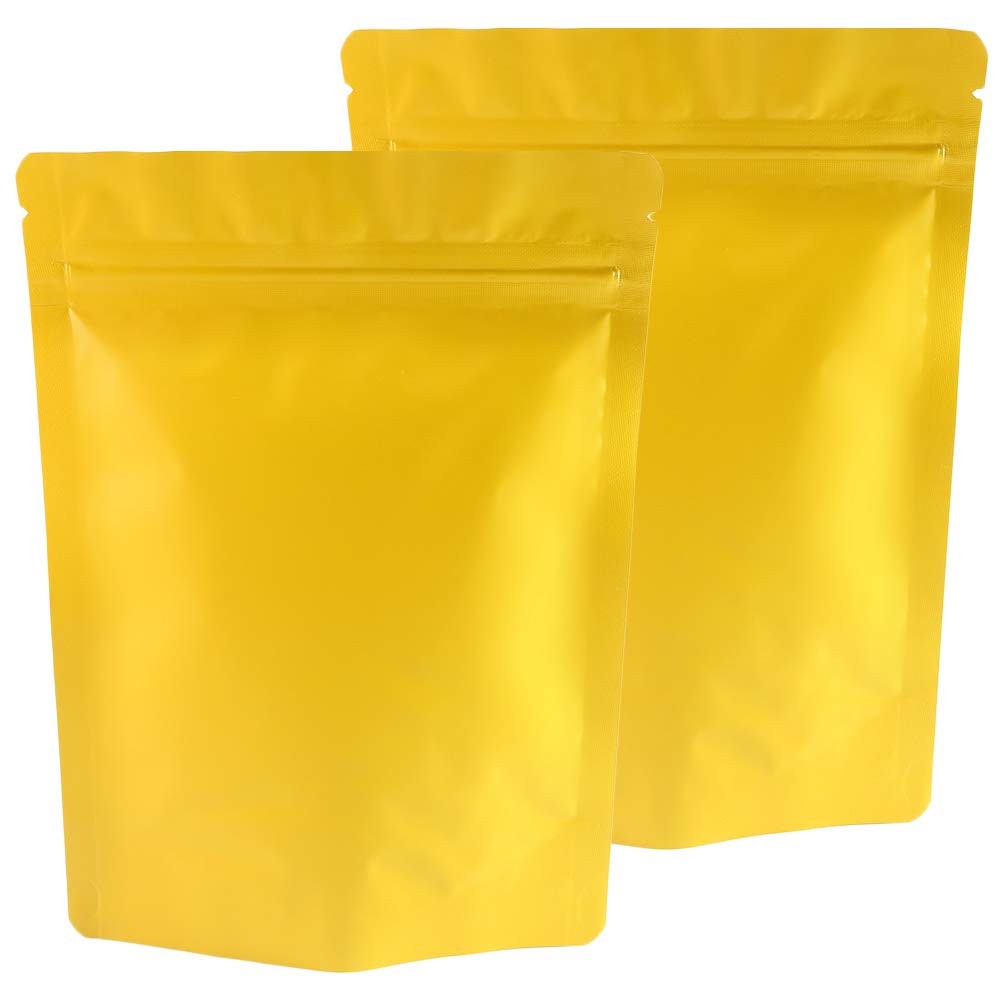 QQ Studio Double Sided Matte Heat Sealable Mylar Aluminum Standup Bags - 100 Pack (5.1