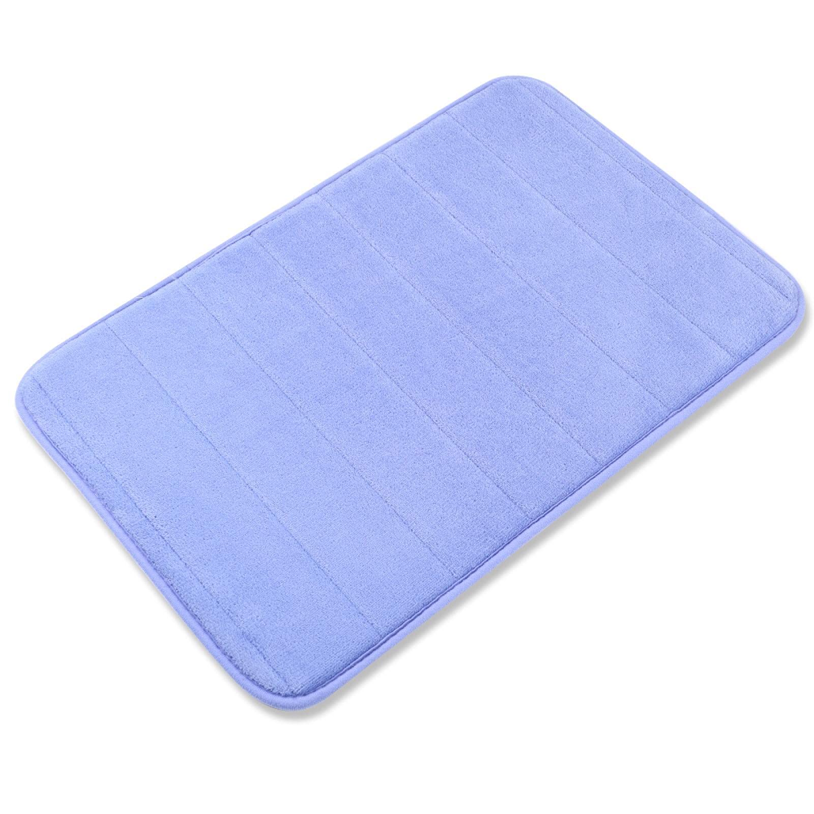 Premium Non-Slip Memory Foam Bath Mat - Super Absorbent Coral Fleece Bathroom Rug - Washable Toilet Floor Mat for Bath & Shower (Navy Blue) - Perfect for Bathroom Safety & Comfort