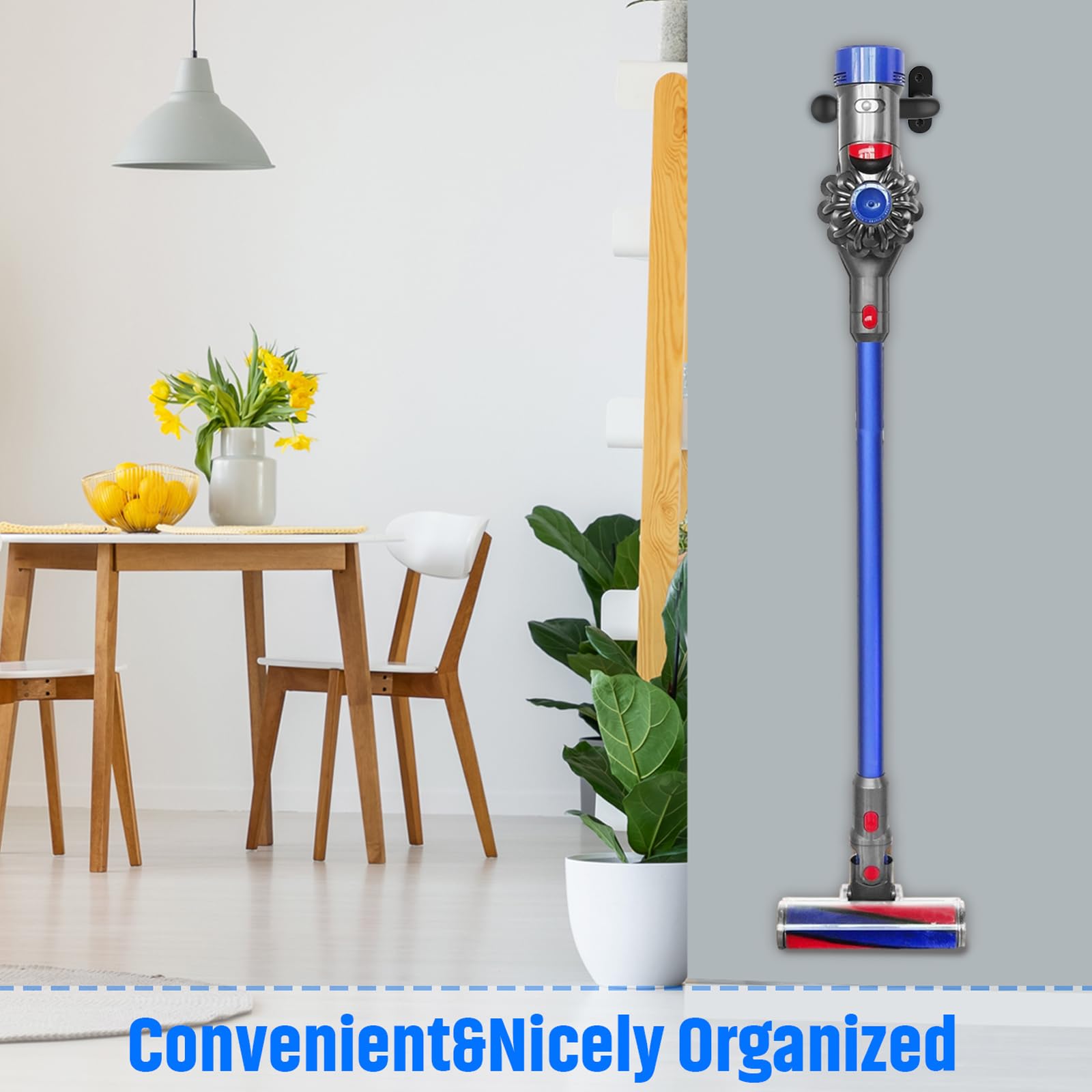 Durable Vacuum Wall Mount Holder for Shark & Dyson Vacuums - Compatible with Shark IX141, IZ163H, IZ361H, IZ462H, IZ483H, IZ562H, IZ682H, Ultracyclone CH901, CH951 & Dyson V10, V11, V12, V15 Outsize - Perfect for Garage, Closet, or Utility Room Organization