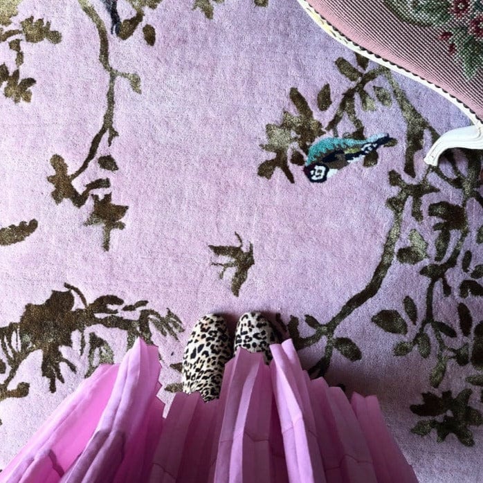 Secret Garden Lotus Pink Hand Tufted Area Rug - Soft Floral Bohemian Decor for Living Room, Bedroom, Nursery | Pre-Order Now