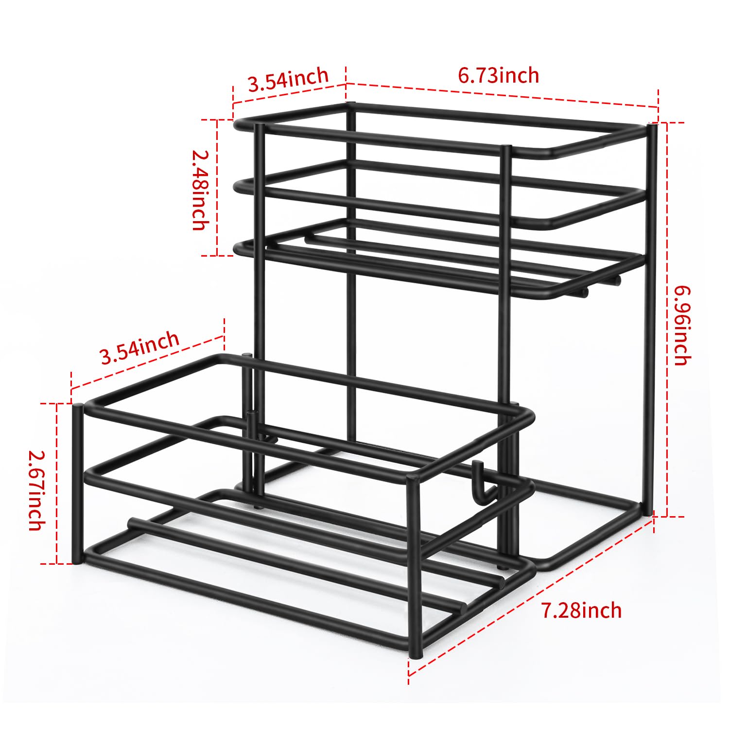 4-Tier Coffee Syrup Rack Organizer - Holds 4 Bottles for Coffee Bar, Kitchen & Home - Perfect for Storing Syrups, Wine, Salad Dressings & Condiments - Space-Saving Storage Solution for Bars, Cafes & Family Kitchens