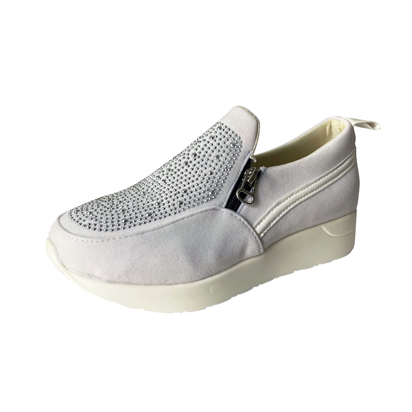 Rvidbe Women's White Fashion Sneakers - Comfortable Sport Walking Shoes for Women | Trendy Casual Loafers for Workout, Running & Everyday Wear