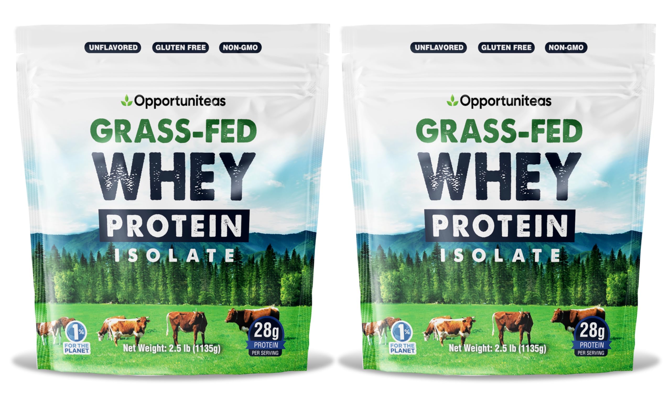 Grass Fed Whey Isolate Protein Powder - Unflavored 28g Protein Per Serving, No Artificial Sweeteners, Hormone-Free, Non-GMO, 5lb for Muscle Recovery & Post-Workout Nutrition