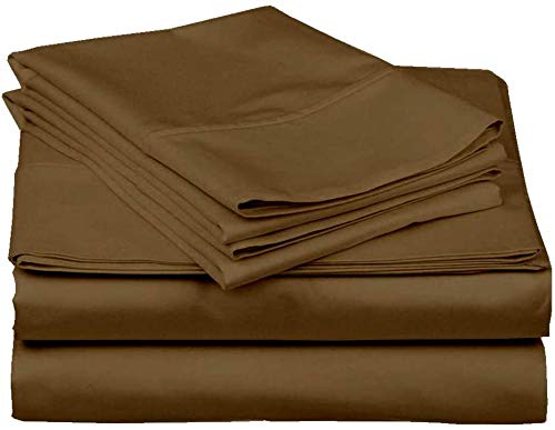 Premium 400 Thread Count Queen Cotton Bed Sheets Set - 4 Piece Deep Pocket Fitted Sheet for Mattress Up to 15