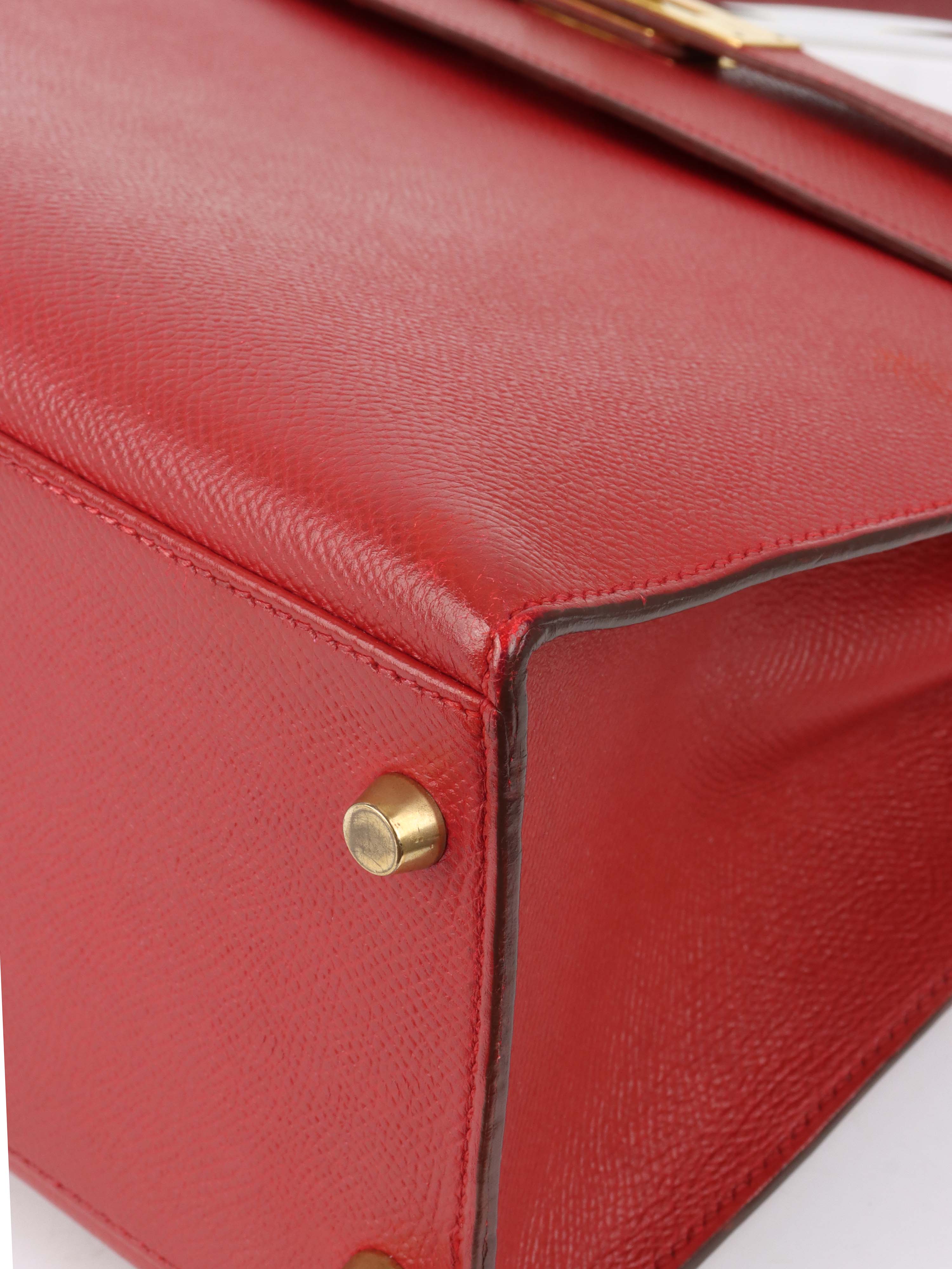 Authentic Hermes Kelly 32 Bag Rouge H Red Gold Hardware 1994 Vintage - Luxury Handbag for Women, Perfect for Parties & Special Occasions