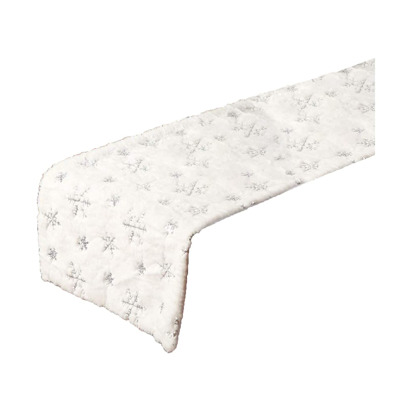 Kingtowag White Table Runner for Restaurants - Plush Christmas Tablecloth for Family Dining, Kitchen & Bar Decor - Red & Silver (One Size) - Perfect for Holiday Parties, Weddings & Festive Gatherings