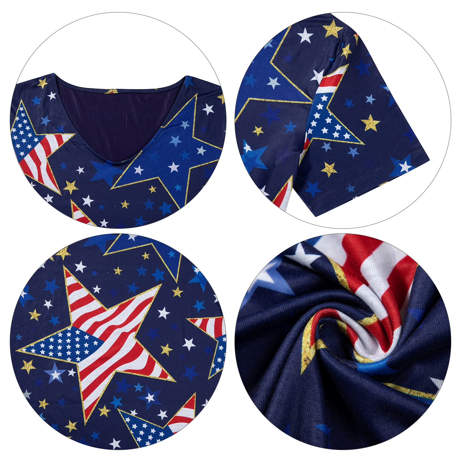 American Flag T-Shirt for Women - Patriotic USA Graphic Tee with Stars & Stripes - Red White Blue July 4th Shirt - Perfect for Independence Day Celebrations, BBQ Parties & Summer Outfits