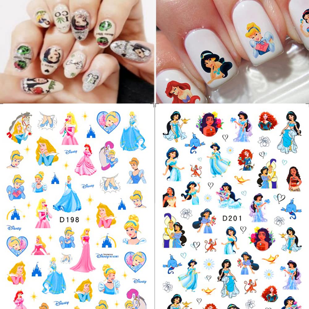 Cute Cartoon Nail Art Stickers - Kawaii 3D Self-Adhesive Nail Decals for Women & Girls - DIY Manicure Designs - 5 Sheets - Perfect for Parties, Weddings, and Everyday Nail Decorations