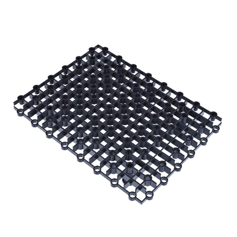 Hemobllo Aquarium Bottom Plate - PVC Fish Tank Grid Tray Divider for Mixed Breeding (5pcs, Black) | Durable Tank Stand Accessory for Aquascaping & Fish Separation