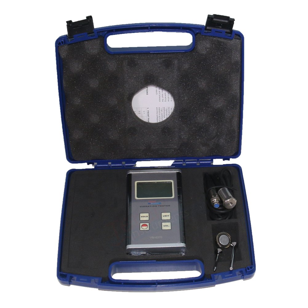 Teren-VM-6370 Digital Vibration Meter Tester - Portable Vibrometer Gauge for Industrial Machinery, HVAC Systems & Rotating Equipment - Measure Vibration Frequency & Acceleration for Predictive Maintenance