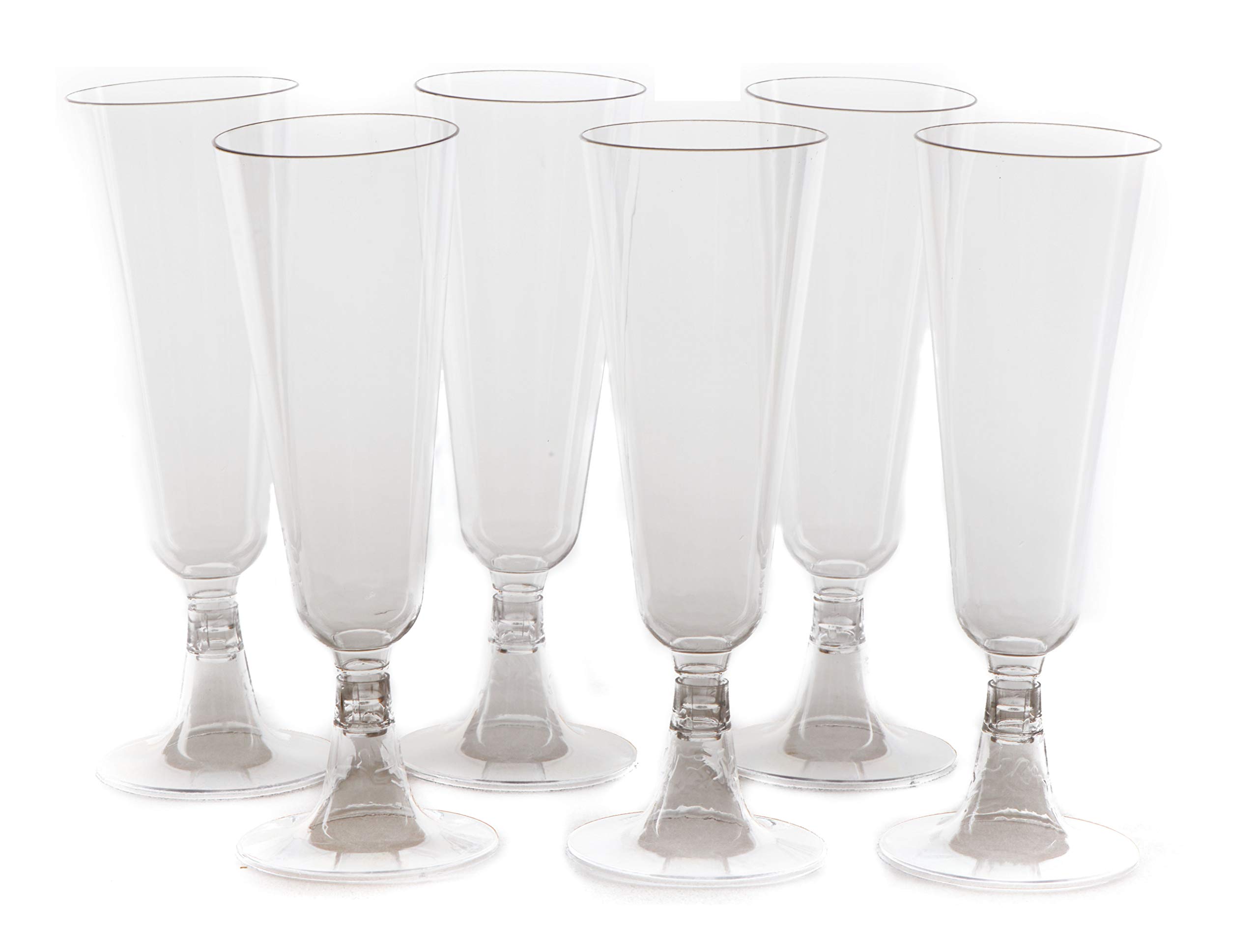 192-Pack 5 oz Clear Plastic Champagne Flutes - Disposable BPA-Free Toasting Glasses for Weddings, Parties & Events - Perfect for Mimosas, Wine, Cocktails & Sparkling Drinks