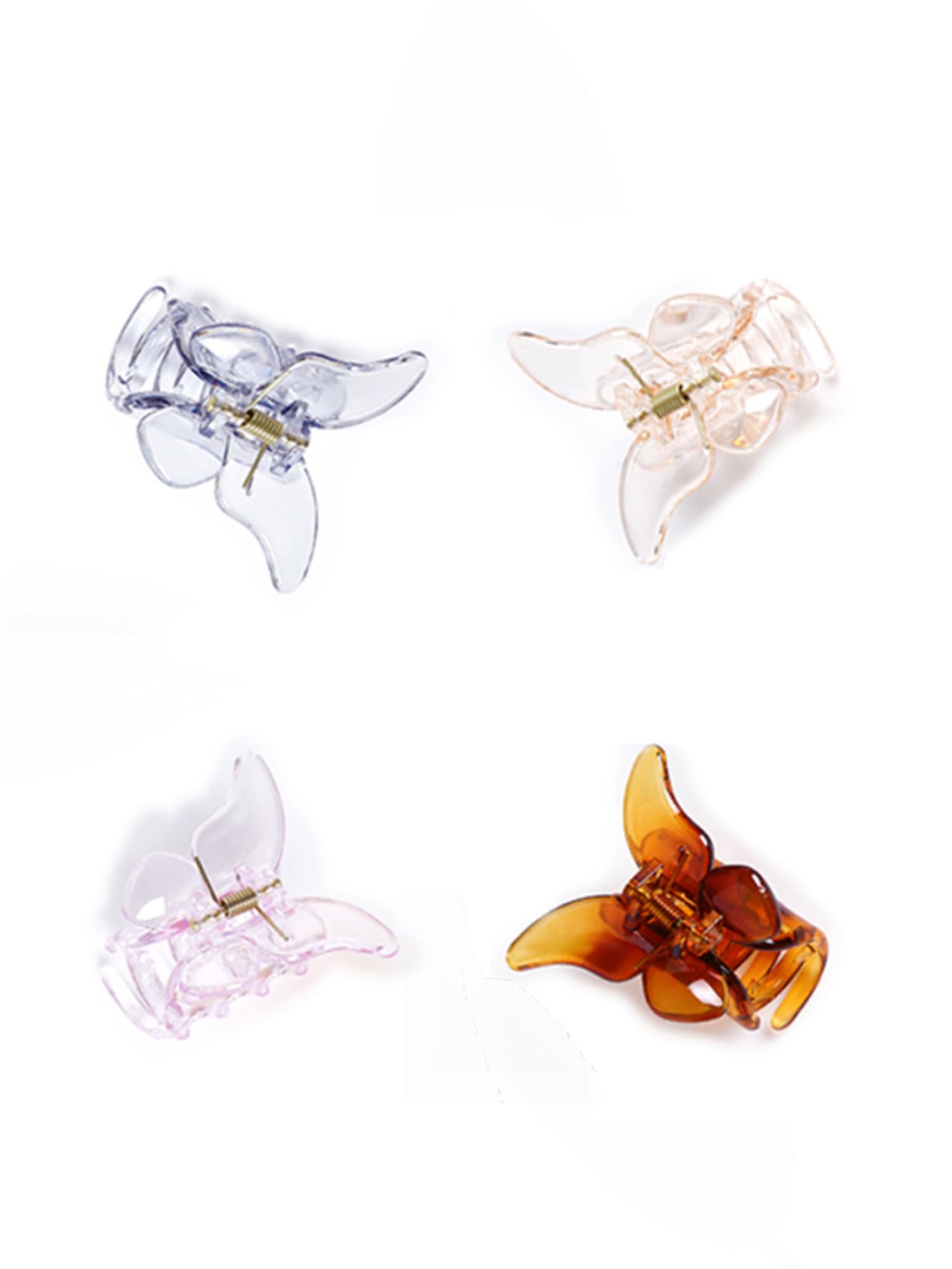 Yellow Butterfly Hair Claw Clips for Women & Girls - 4 Pack Multicolor Hair Clutches, Hair Accessories Set - Perfect for Ponytails, Buns & Everyday Styling