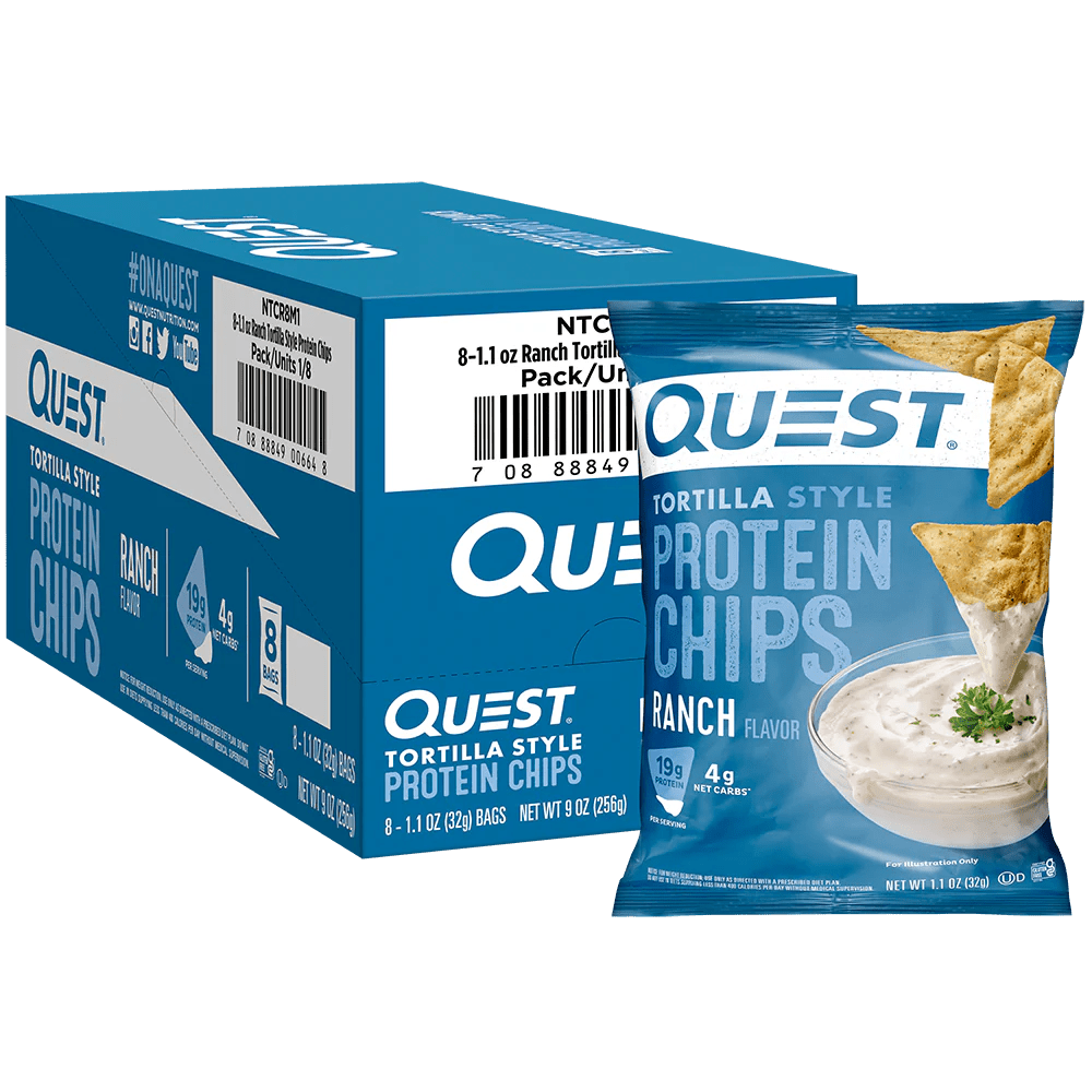 Quest Tortilla Style Protein Chips - 8 Pack | High Protein Low Carb Snacks for Keto Diet, Weight Loss & On-the-Go Healthy Eating