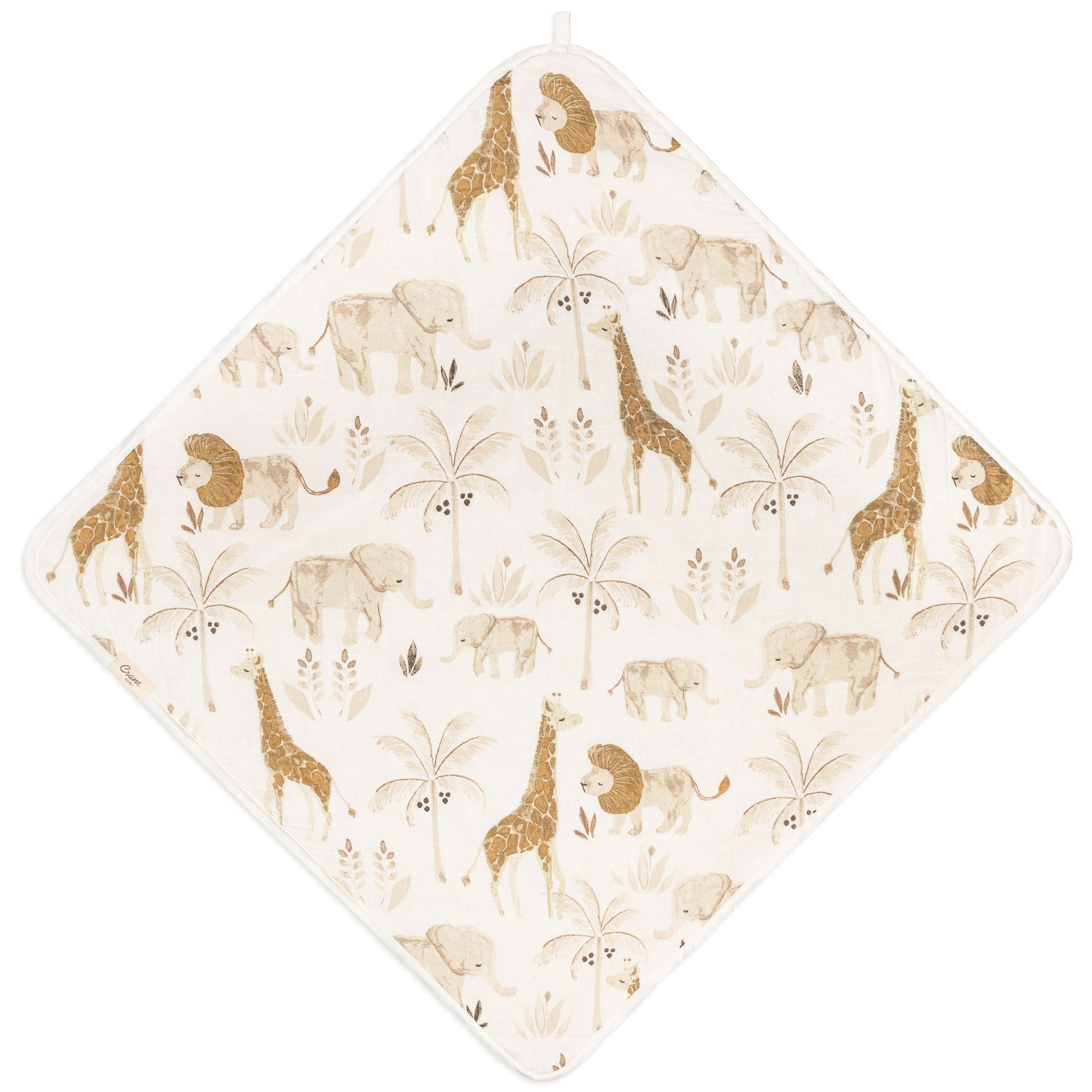 Soft Baby Hooded Towel with Cute Safari Animal Print - Absorbent & Gentle for Newborns & Toddlers - Perfect for Bath Time, Swimming & Beach Outings