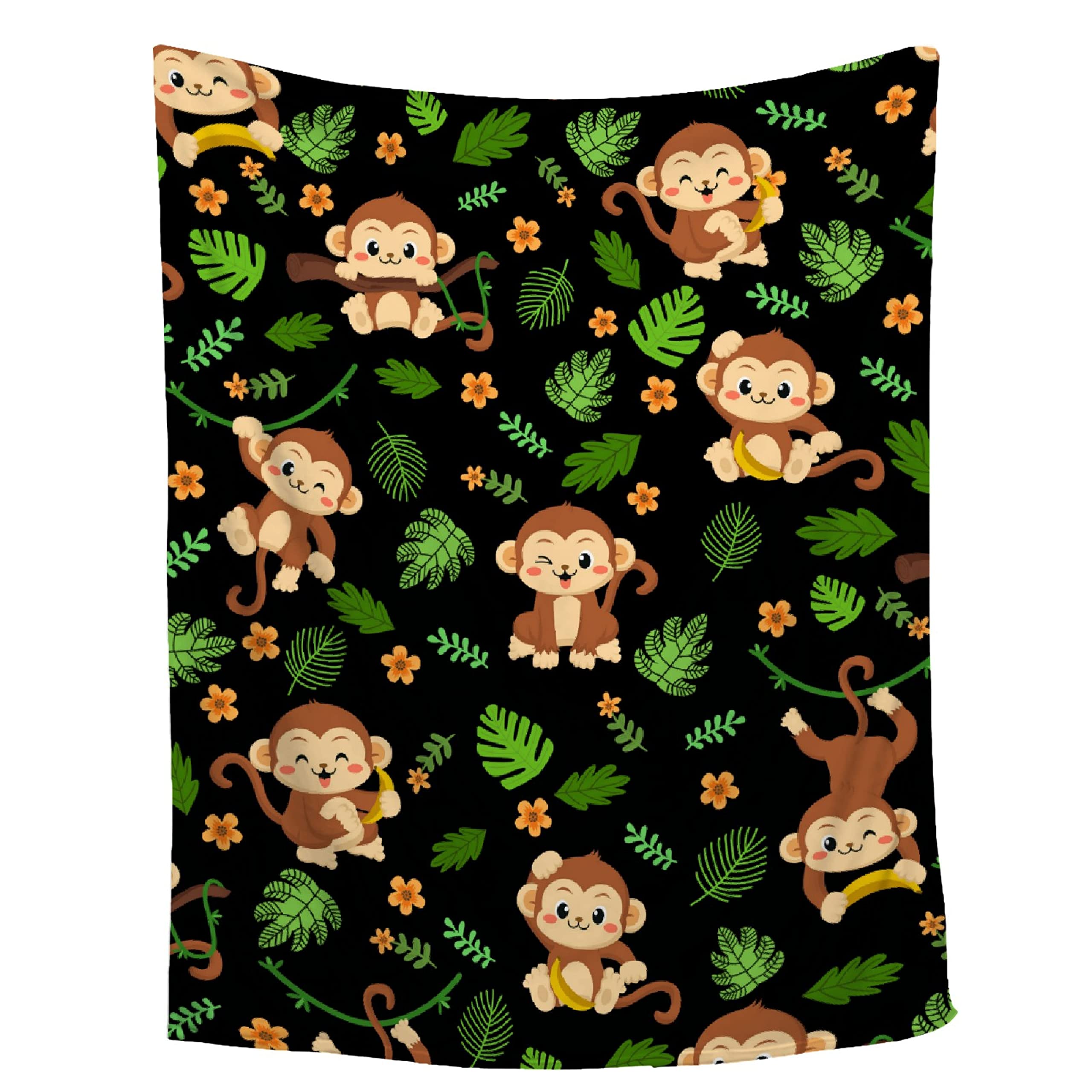 Happy Monkey Super Soft Flannel Blanket - 50