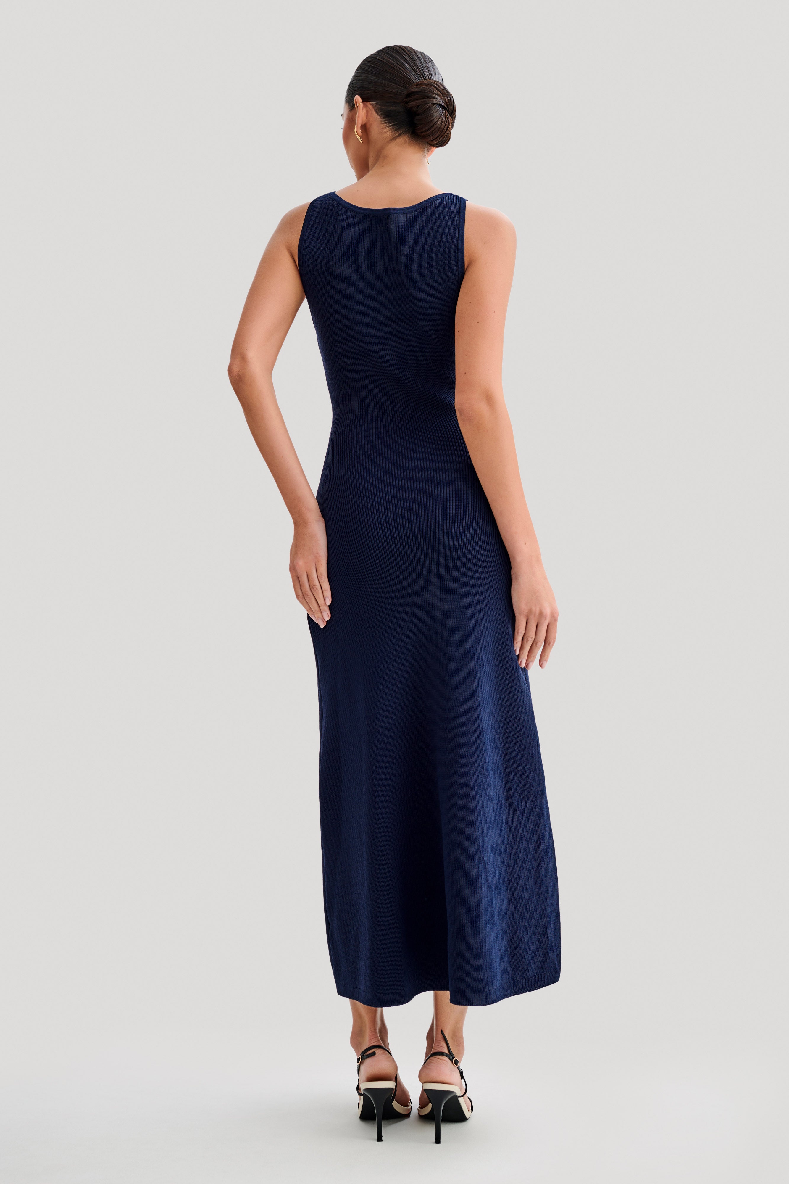 Sawyer Sleeveless Button-Down Maxi Dress for Women - Navy Blue Flowy Summer Beach Dress for Vacation, Date Night & Casual Outings