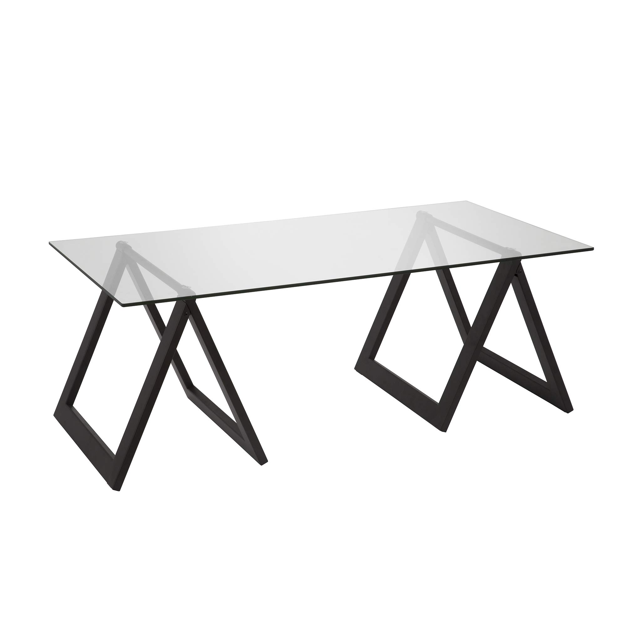 Modara 46-Inch Wide Rectangular Coffee Table in Blackened Bronze - Perfect for Living Room, Lounge & Modern Home Decor