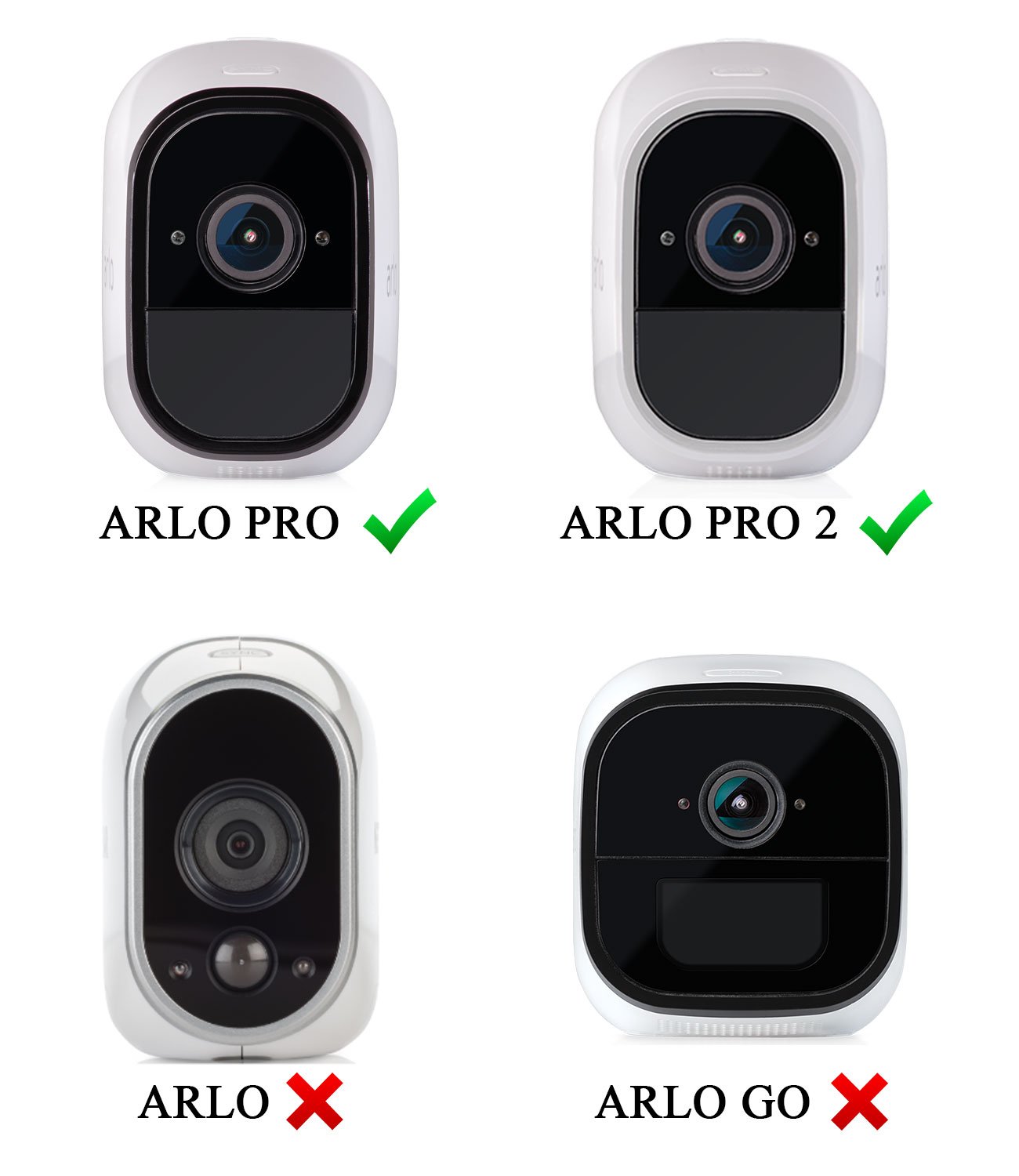 Dual Layer Sunshade Silicone Cover for Arlo Pro & Pro 2 Security Cameras - Clear Night Vision, UV & Weather Protection (3-Pack, White) - Ideal for Outdoor Home Security & Weatherproofing