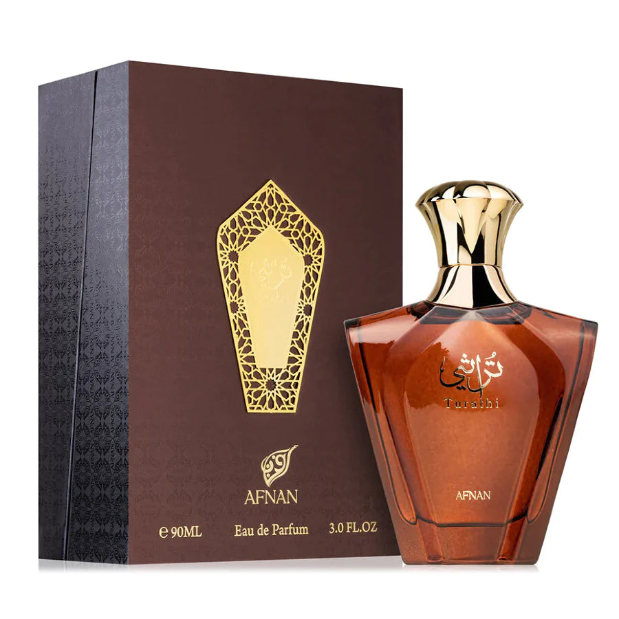 Afnan Turathi Brown 90ML EDP Spray for Men - Luxury Arabic Perfume | Long Lasting Fragrance for Date Night & Special Occasions