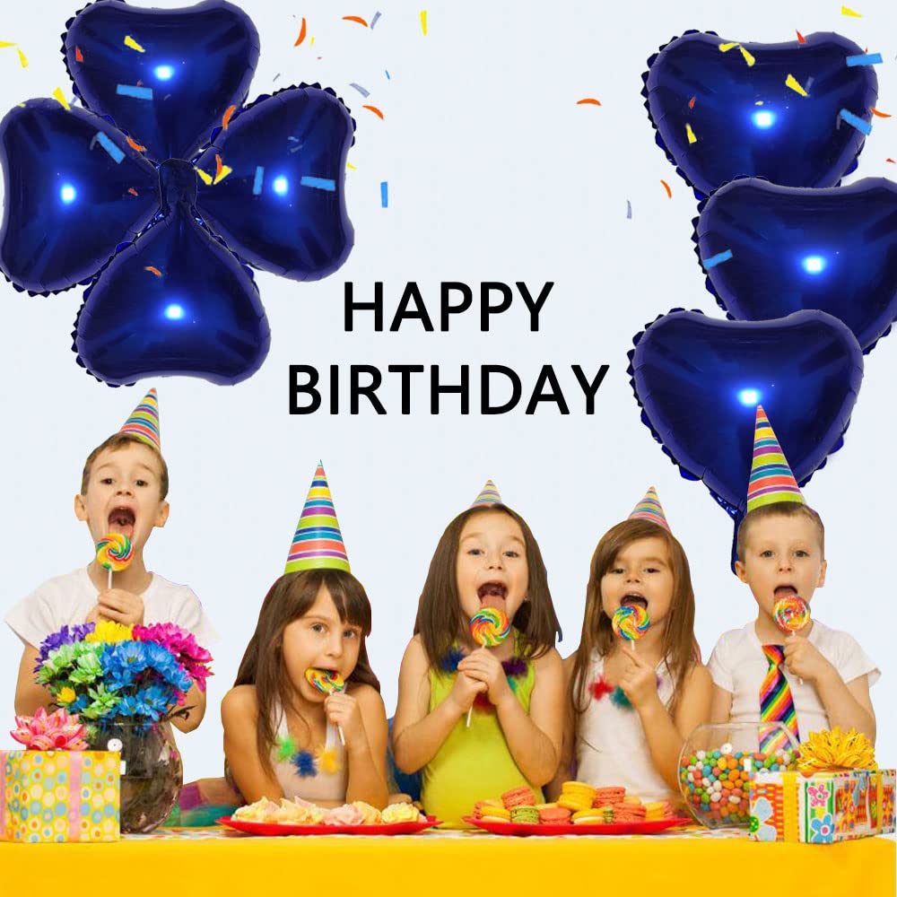 20 Pcs 18 Inch Navy Blue Heart Foil Balloons - Mylar Helium Balloons for Wedding, Birthday Party Decorations | Perfect for Anniversary, Baby Shower & Valentine's Day Celebrations