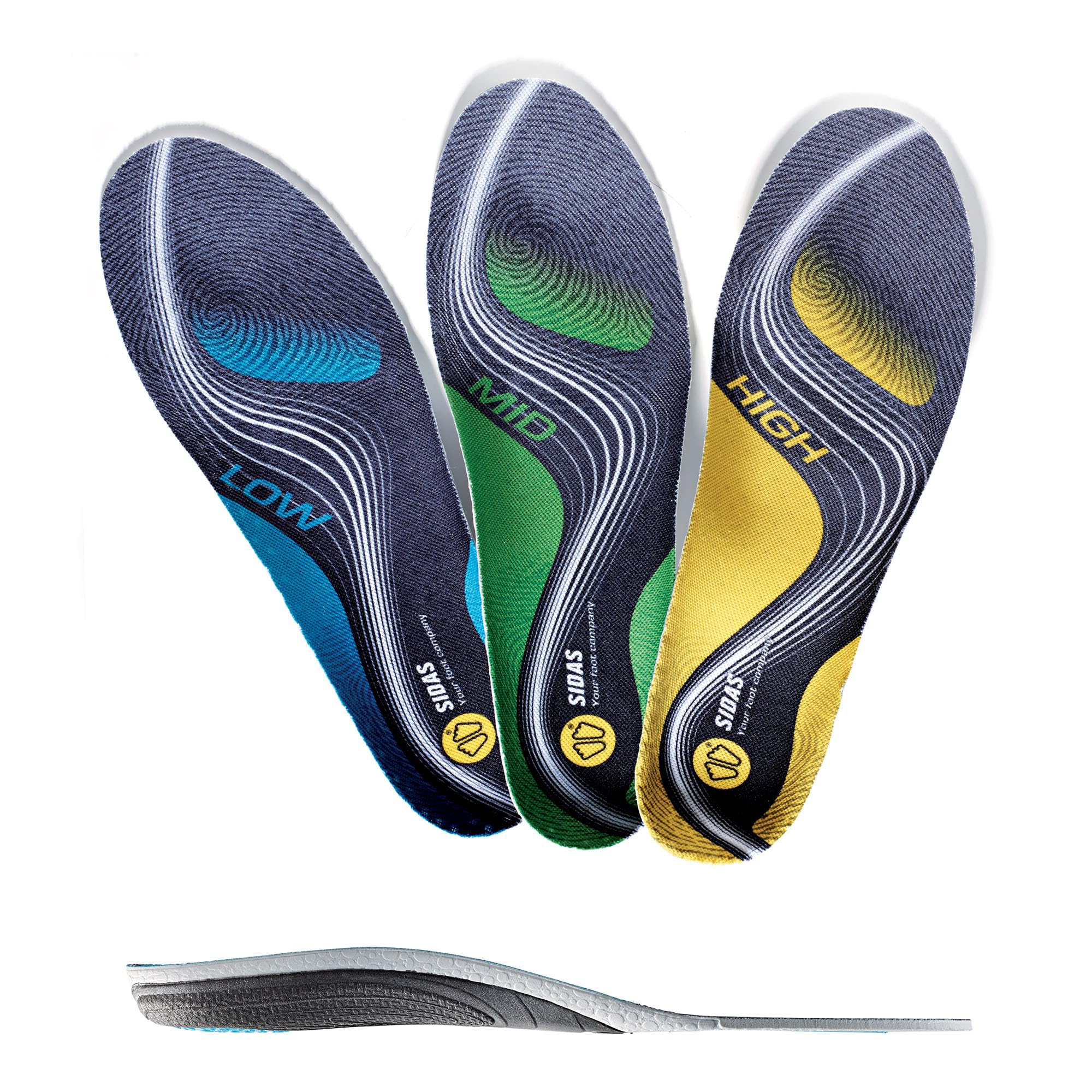SIDAS Unisex Lightweight Breathable Sports Insoles - Enhanced Forefoot Flex & Heel Cushion for Running, Hiking, Tennis - All-Season Comfort for Active Lifestyles