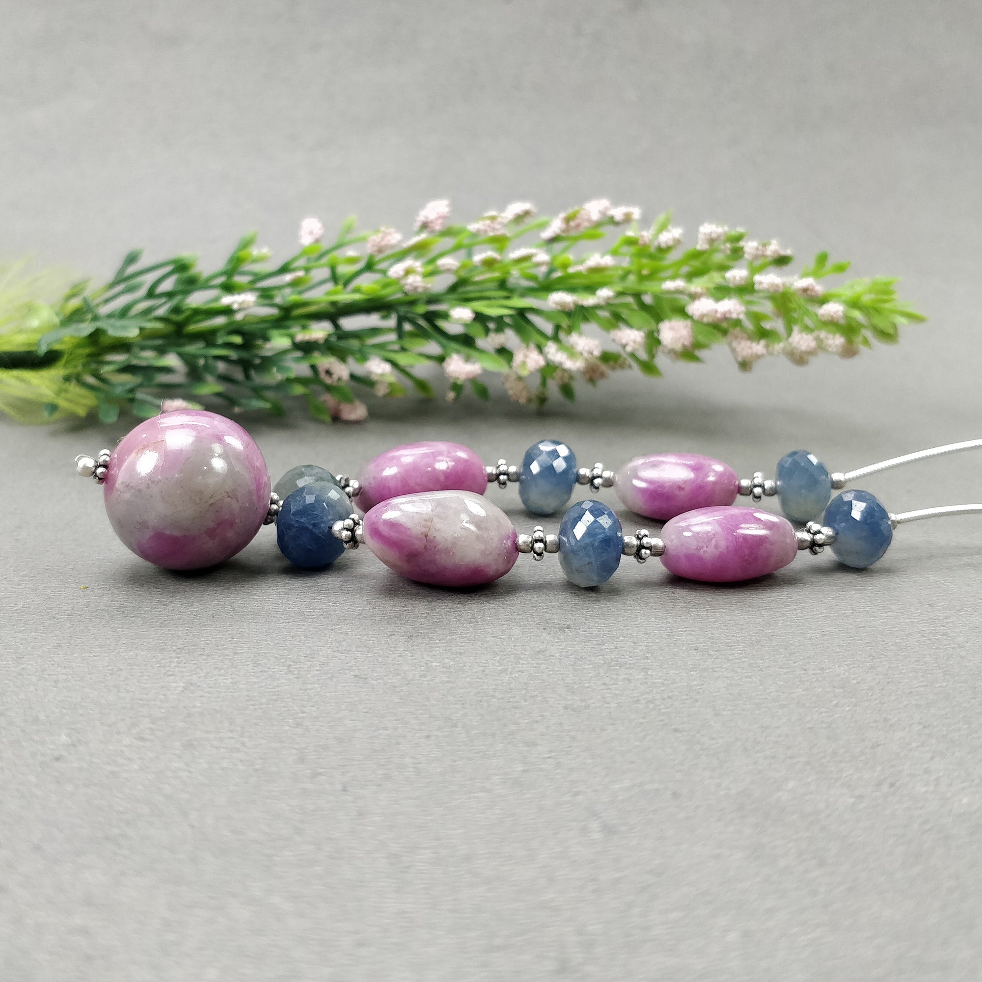 Natural Untreated Bi-Color Zoisite Ruby & Blue Sapphire Loose Beads - 195.40cts Gemstone Balls (10mm-19mm) for Jewelry Making, DIY Crafts & Healing Crystal Collections