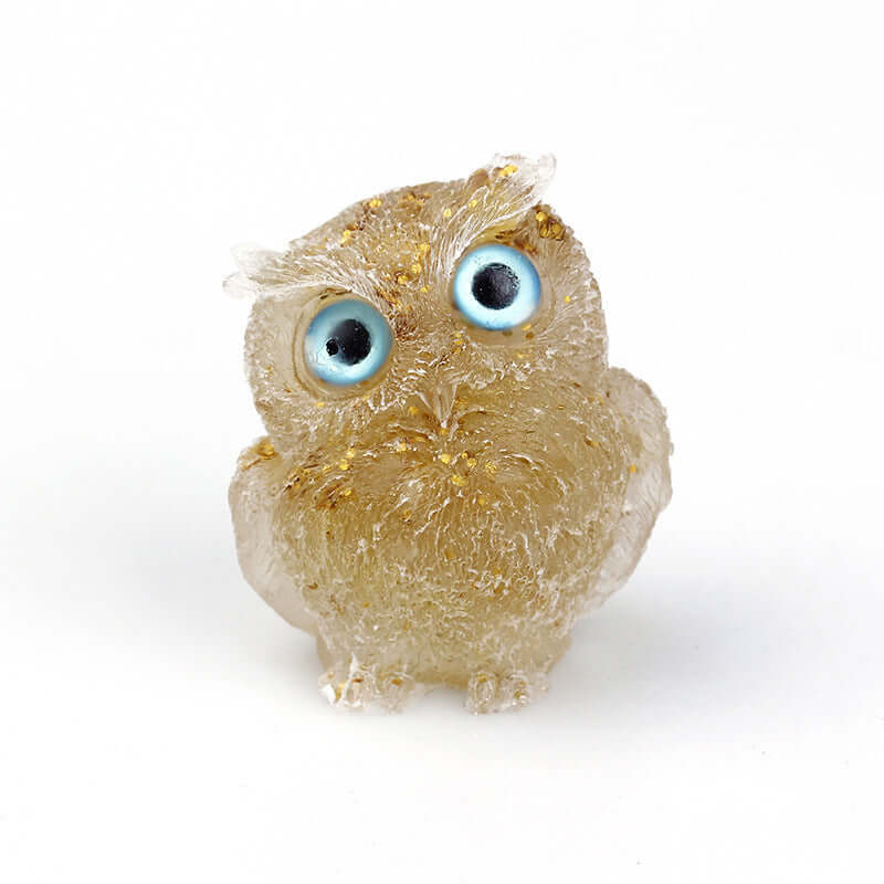 Crystal Stone Owl Ornaments - Handcrafted Table Top Decor for Home & Office | Feng Shui Gift, Zen Meditation Decor, Bookshelf Display | A6565