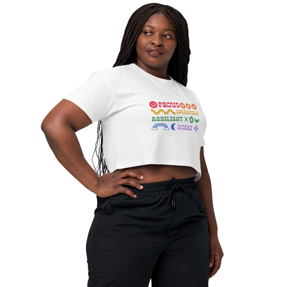 Rainbow Resilience Crop Top - Proud & Sober Pride Month LGBTQ+ Apparel for Women | Festival, Party & Everyday Wear