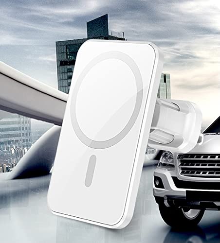 MagSafe Car Charger for iPhone 13/12 - 15W Fast Wireless Charging Vent Mount (White) - Perfect for Road Trips & Commuting